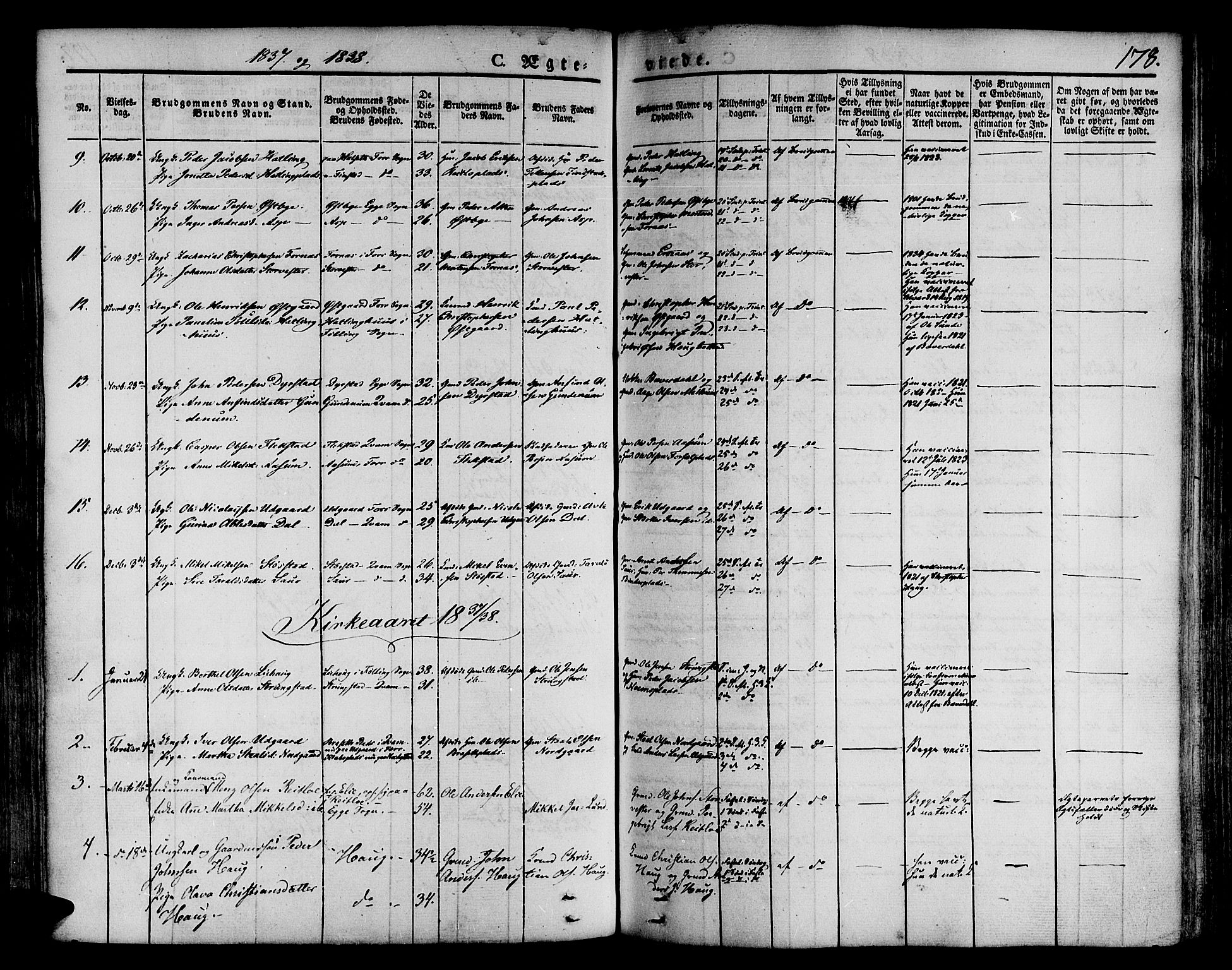 Ministerialprotokoller, klokkerbøker og fødselsregistre - Nord-Trøndelag, SAT/A-1458/746/L0445: Parish register (official) no. 746A04, 1826-1846, p. 178