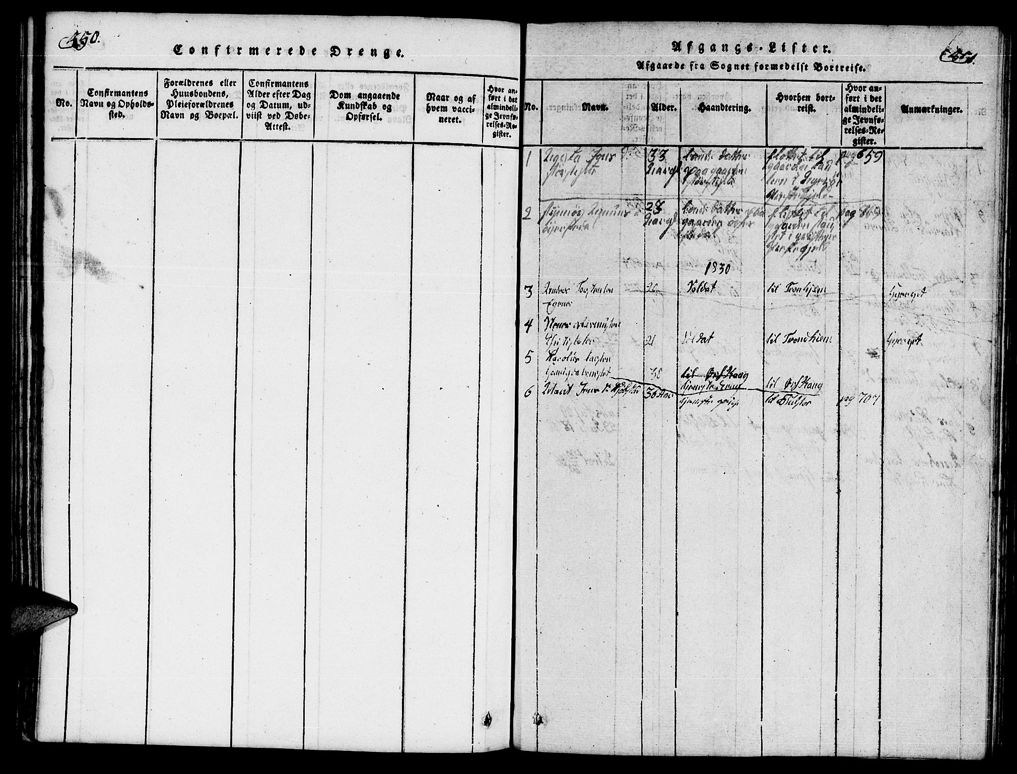 Ministerialprotokoller, klokkerbøker og fødselsregistre - Møre og Romsdal, SAT/A-1454/541/L0546: Parish register (copy) no. 541C01, 1818-1856, p. 550-551