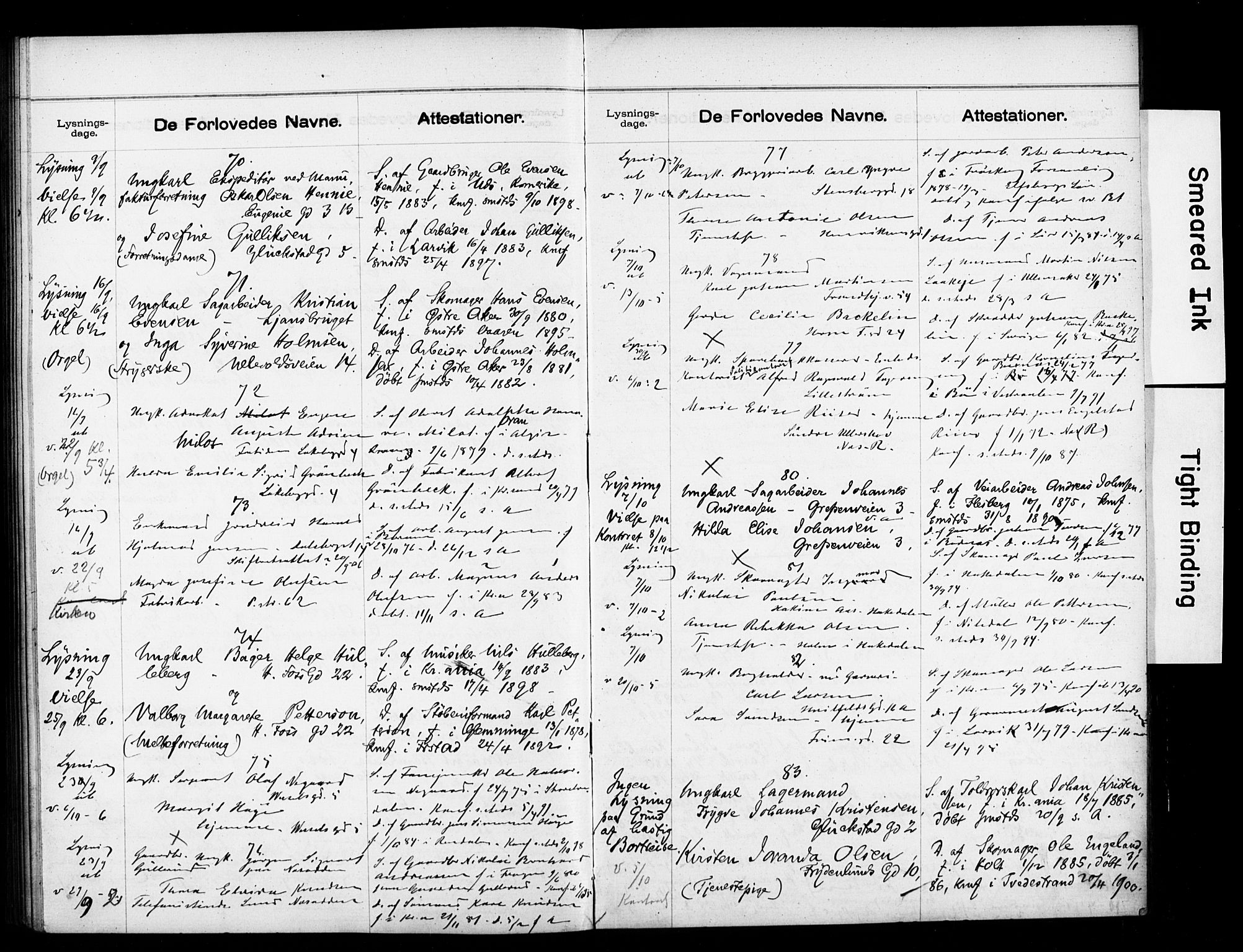 Gamle Aker prestekontor Kirkebøker, AV/SAO-A-10617a/H/L0003: Banns register no. 3, 1900-1909