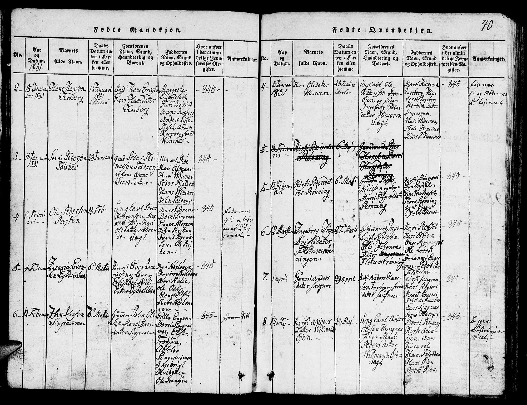 Ministerialprotokoller, klokkerbøker og fødselsregistre - Sør-Trøndelag, SAT/A-1456/688/L1026: Parish register (copy) no. 688C01, 1817-1860, p. 40