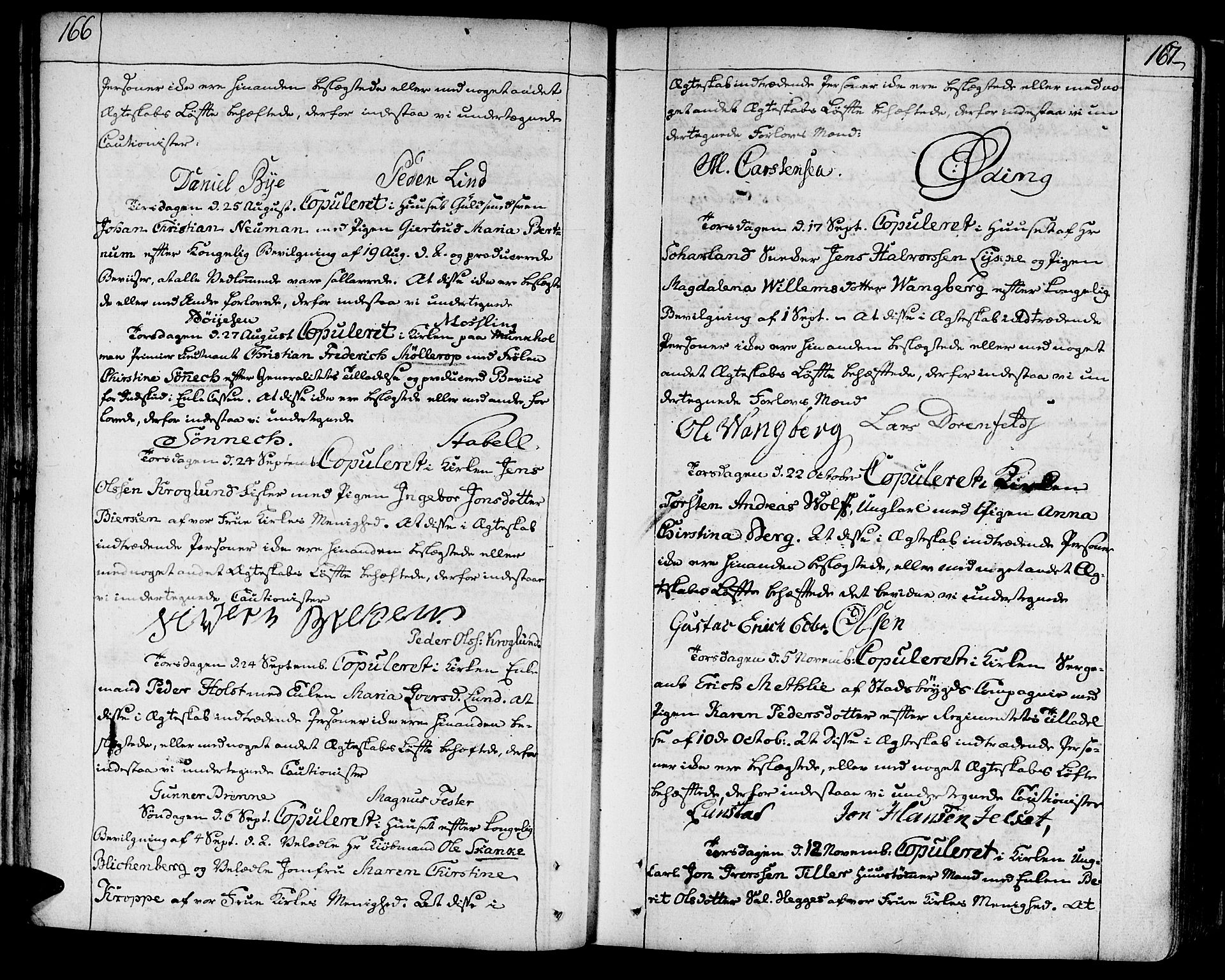 Ministerialprotokoller, klokkerbøker og fødselsregistre - Sør-Trøndelag, SAT/A-1456/602/L0105: Parish register (official) no. 602A03, 1774-1814, p. 166-167