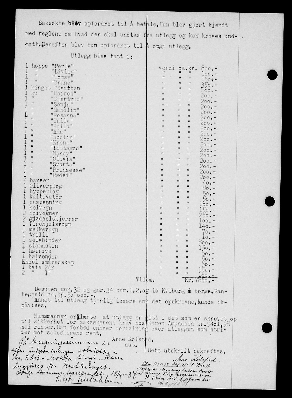 Tune sorenskriveri, SAO/A-10470/G/Gb/Gbb/L0004: Mortgage book no. II 20-24, 1933-1935, Deed date: 20.04.1934