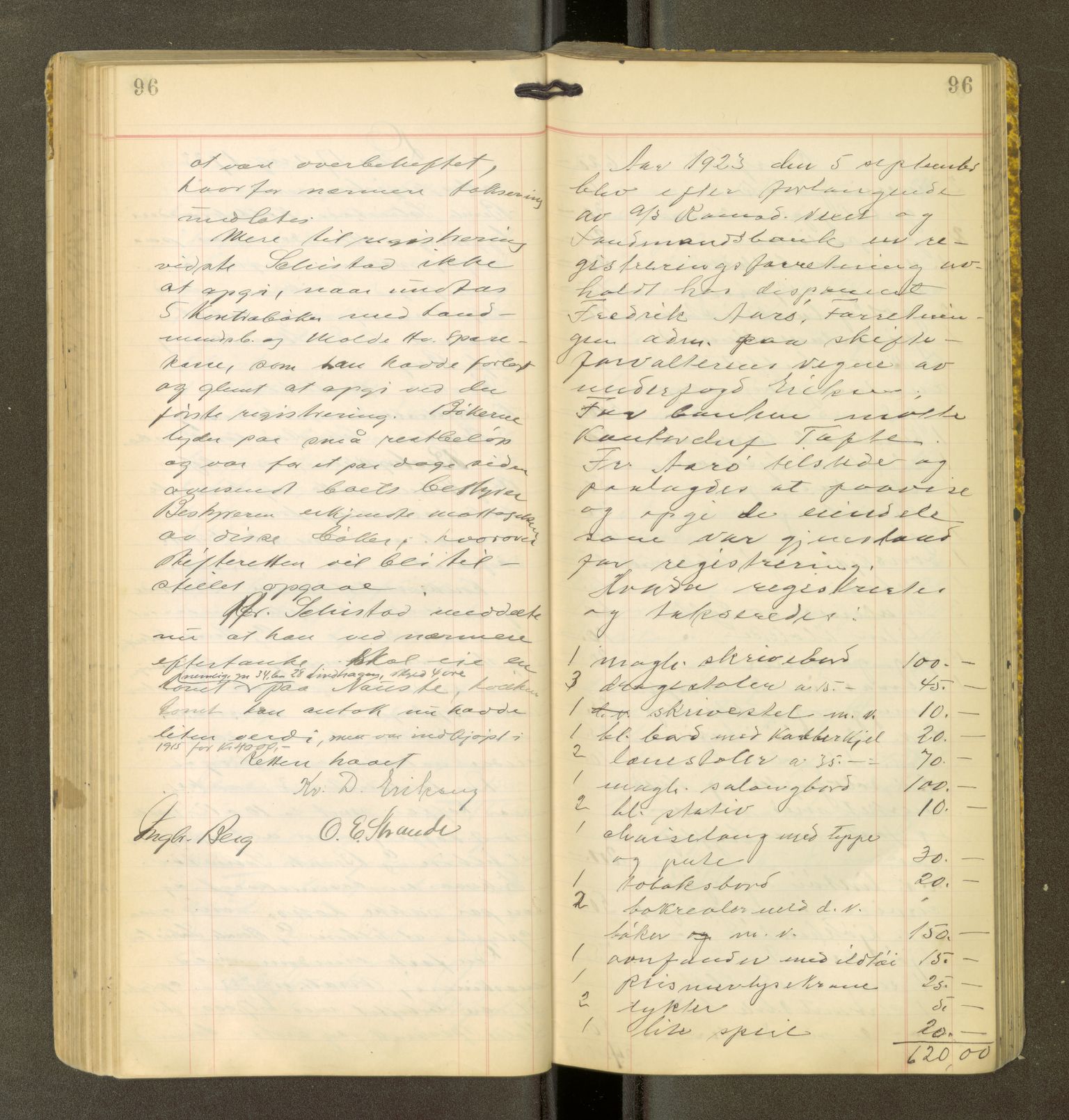 Romsdal sorenskriveri, AV/SAT-A-4149/1/3/3Ca/L0001: Registreringsprotokoll, 1921-1926, p. 96