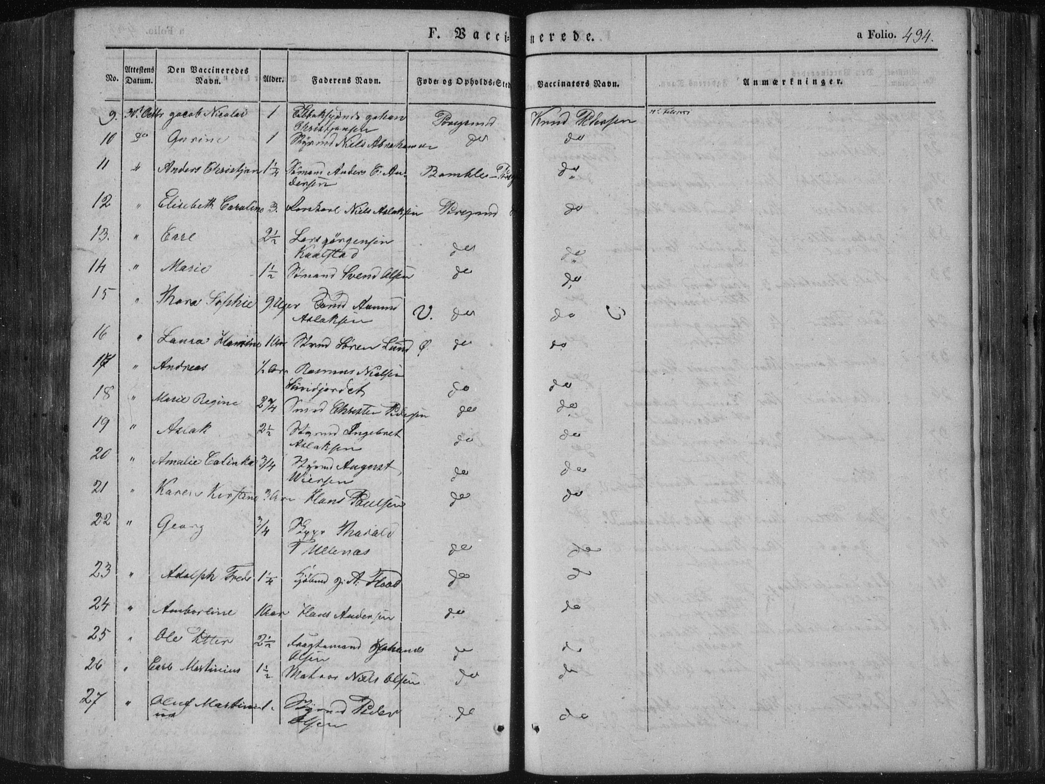 Porsgrunn kirkebøker , SAKO/A-104/F/Fa/L0006: Parish register (official) no. 6, 1841-1857, p. 494