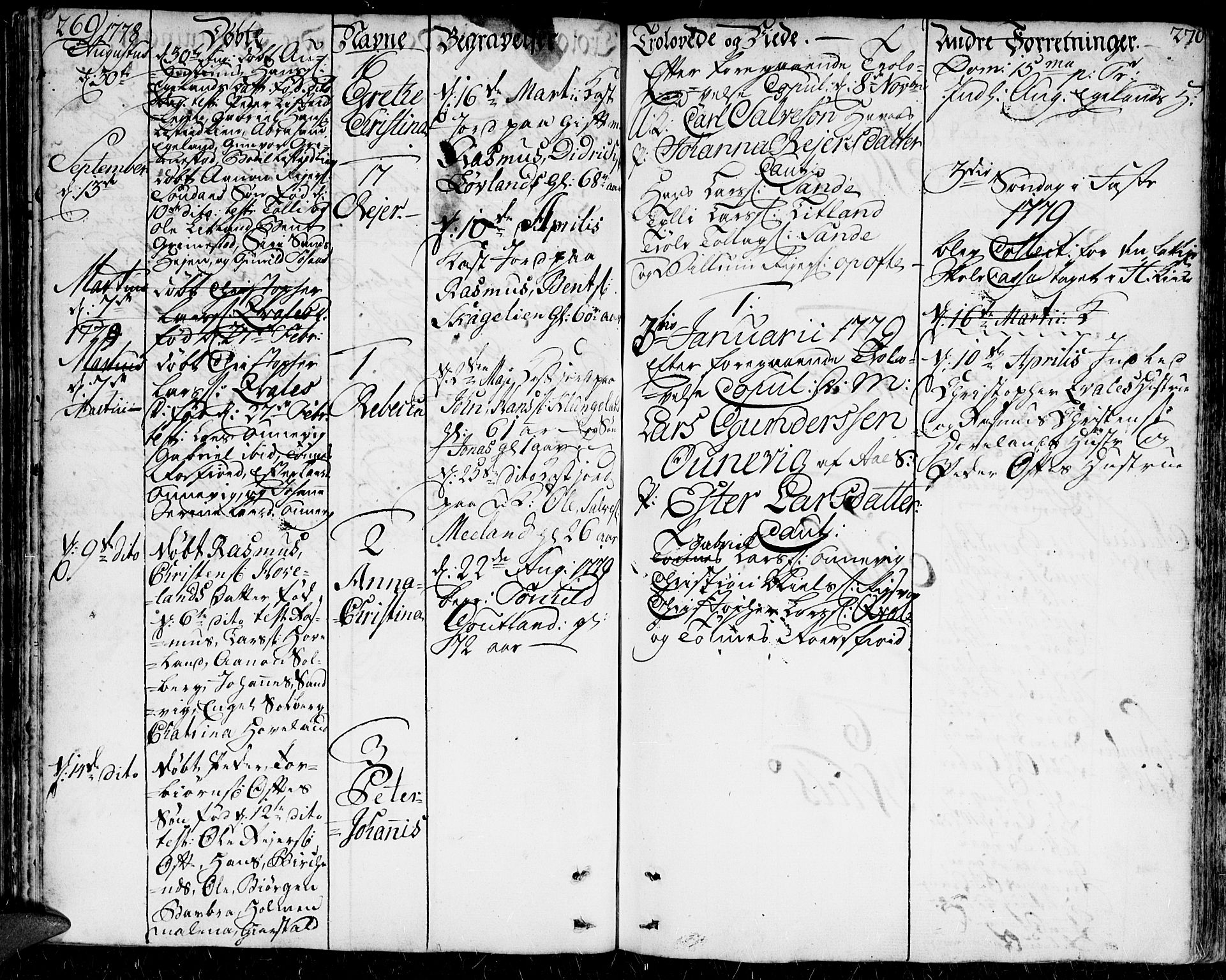 Herad sokneprestkontor, AV/SAK-1111-0018/F/Fa/Faa/L0001: Parish register (official) no. A 1 /1, 1768-1799, p. 269-270