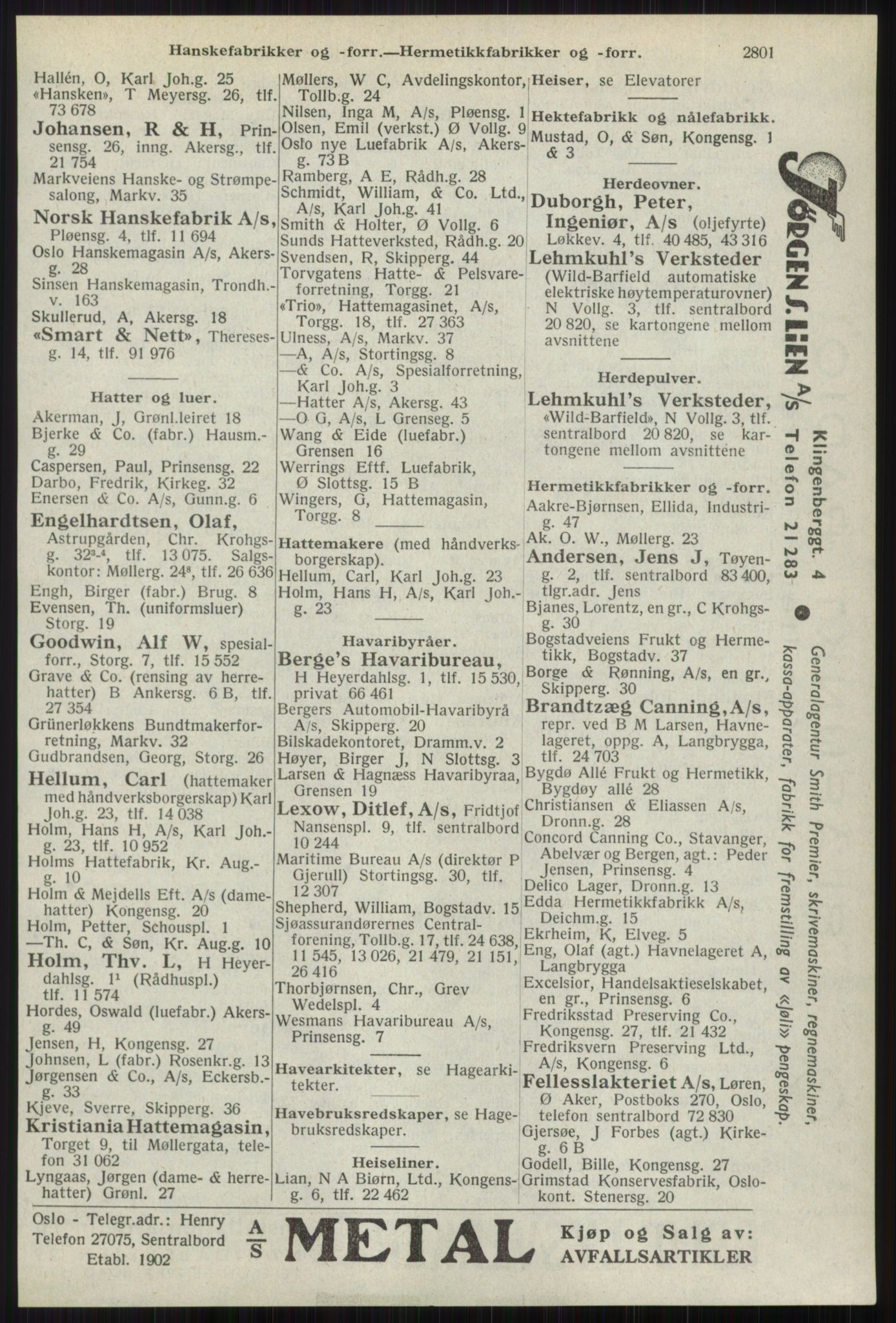 Kristiania/Oslo adressebok, PUBL/-, 1941, p. 2801