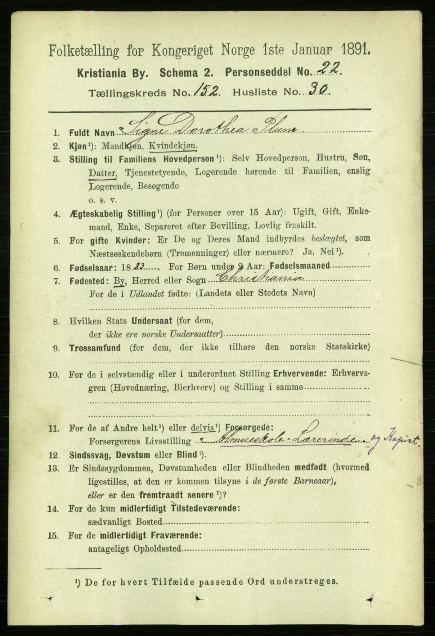 RA, 1891 census for 0301 Kristiania, 1891, p. 86203