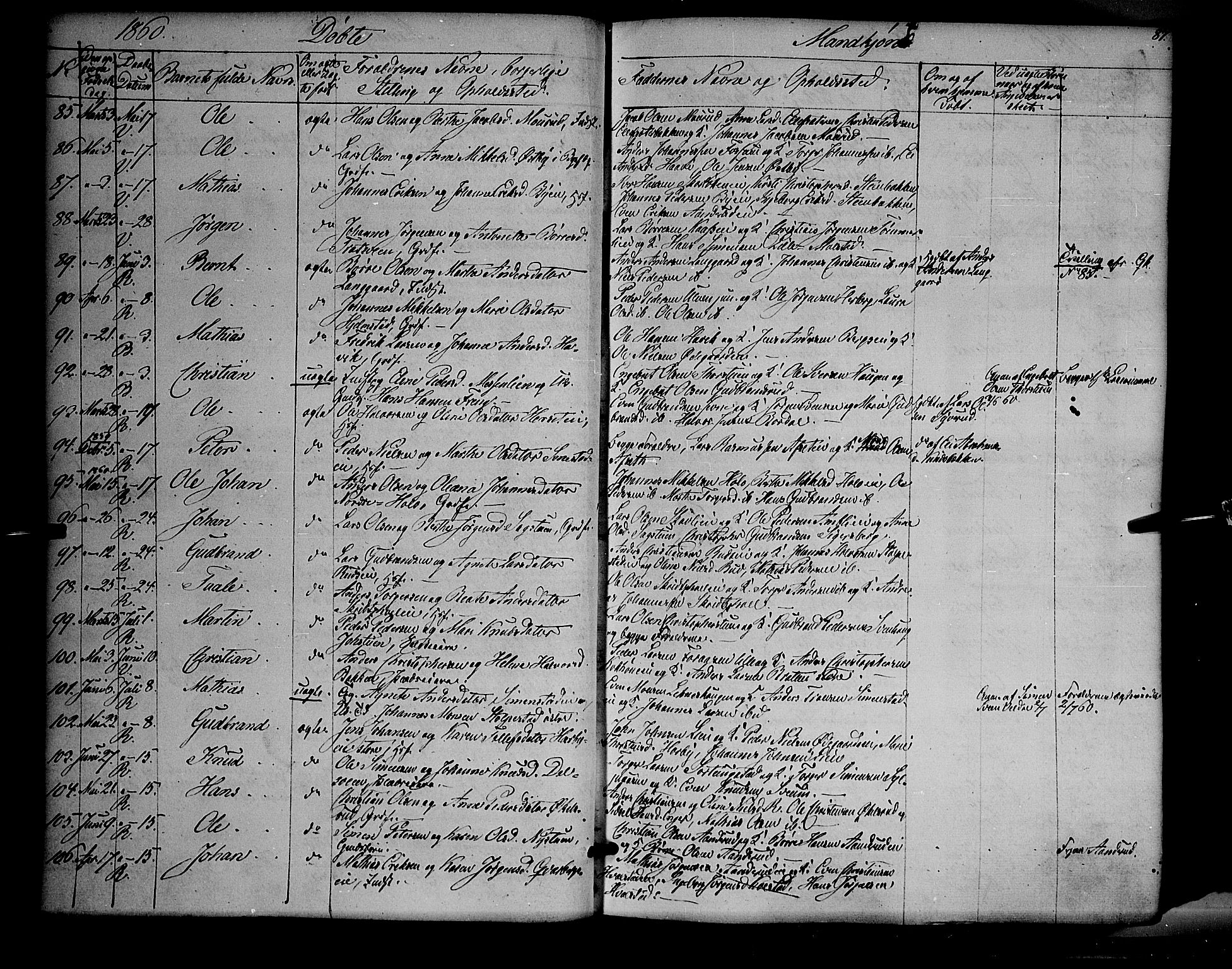 Ringsaker prestekontor, SAH/PREST-014/K/Ka/L0009: Parish register (official) no. 9, 1850-1860, p. 87