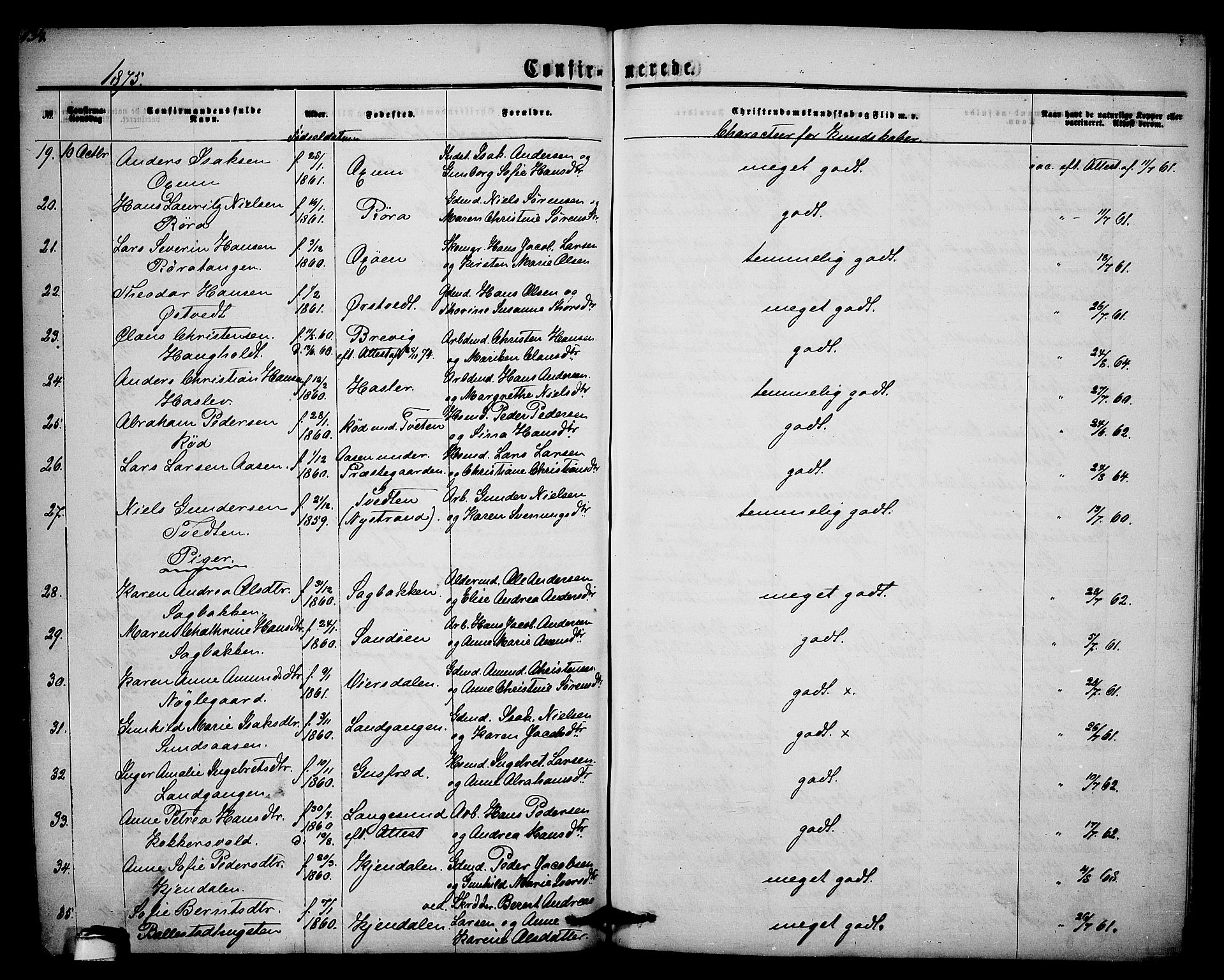 Eidanger kirkebøker, SAKO/A-261/G/Ga/L0001: Parish register (copy) no. 1, 1863-1878, p. 134