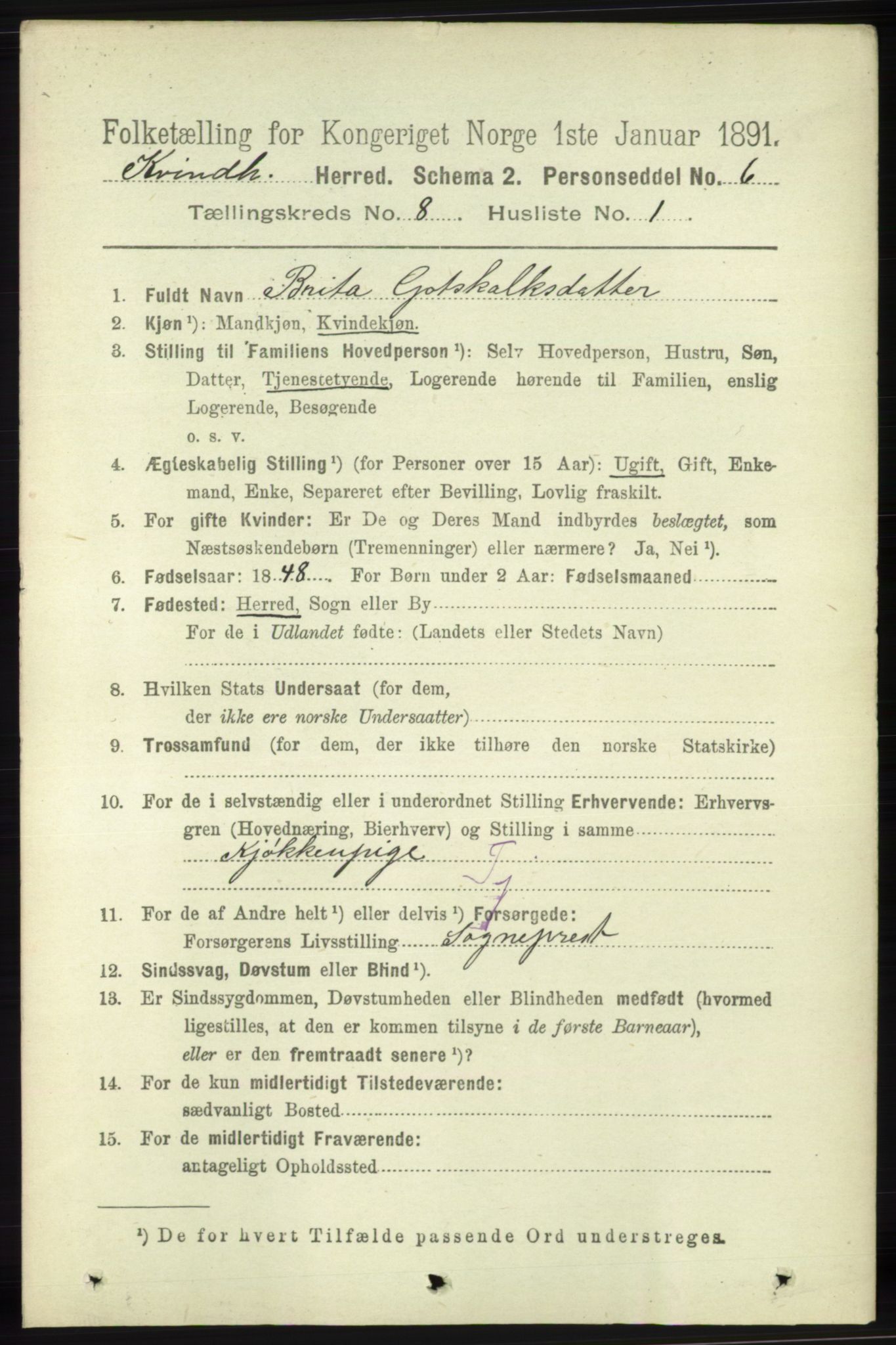 RA, 1891 census for 1224 Kvinnherad, 1891, p. 2978