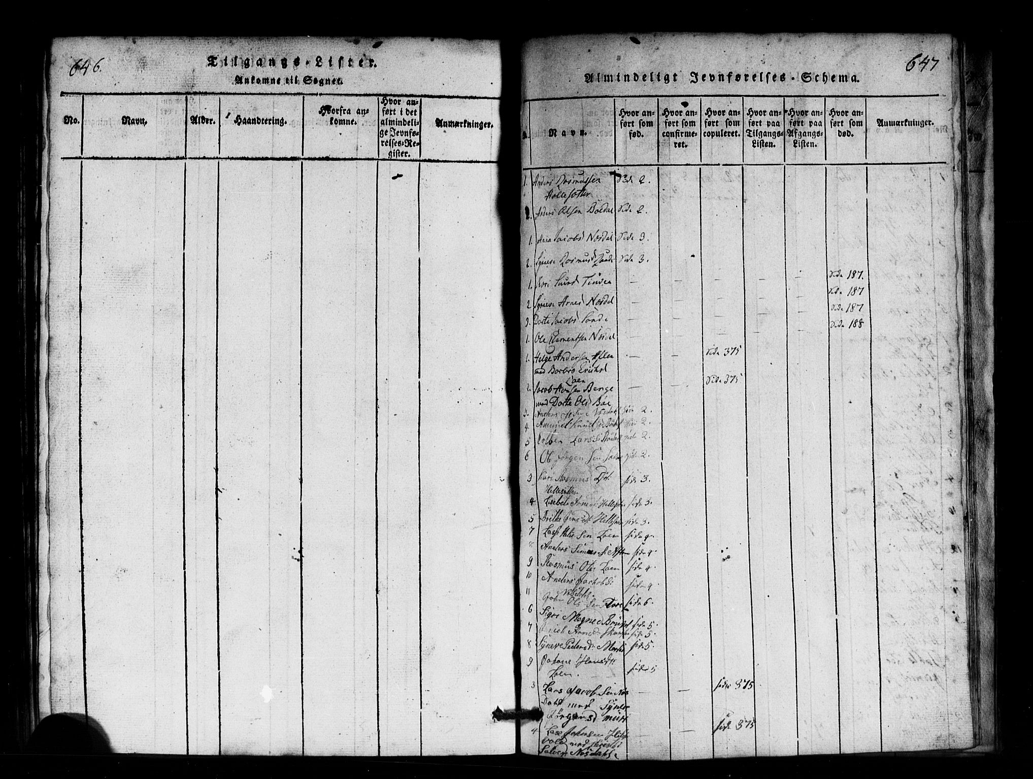 Innvik sokneprestembete, AV/SAB-A-80501: Parish register (copy) no. B 1, 1815-1820, p. 646-647