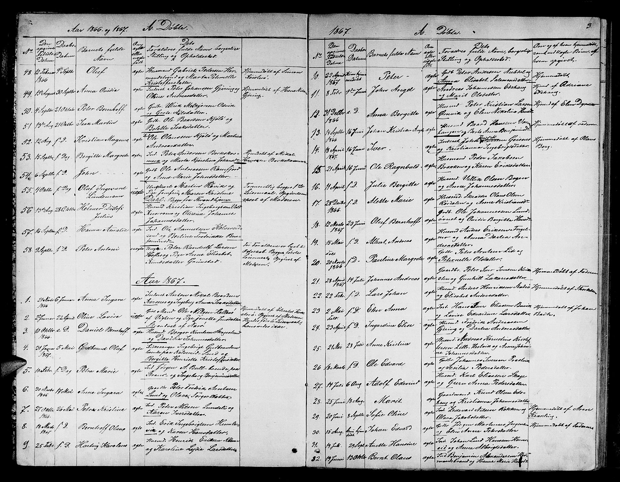 Ministerialprotokoller, klokkerbøker og fødselsregistre - Nord-Trøndelag, SAT/A-1458/780/L0650: Parish register (copy) no. 780C02, 1866-1884, p. 3