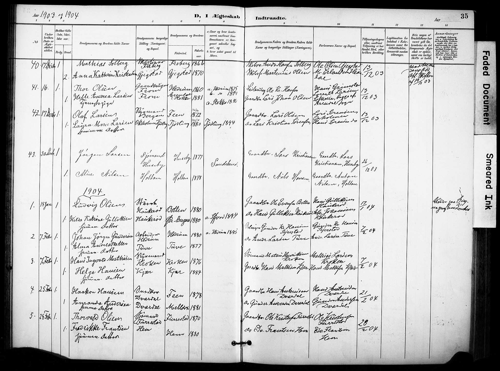 Sandar kirkebøker, SAKO/A-243/F/Fa/L0015: Parish register (official) no. 15, 1896-1907, p. 35