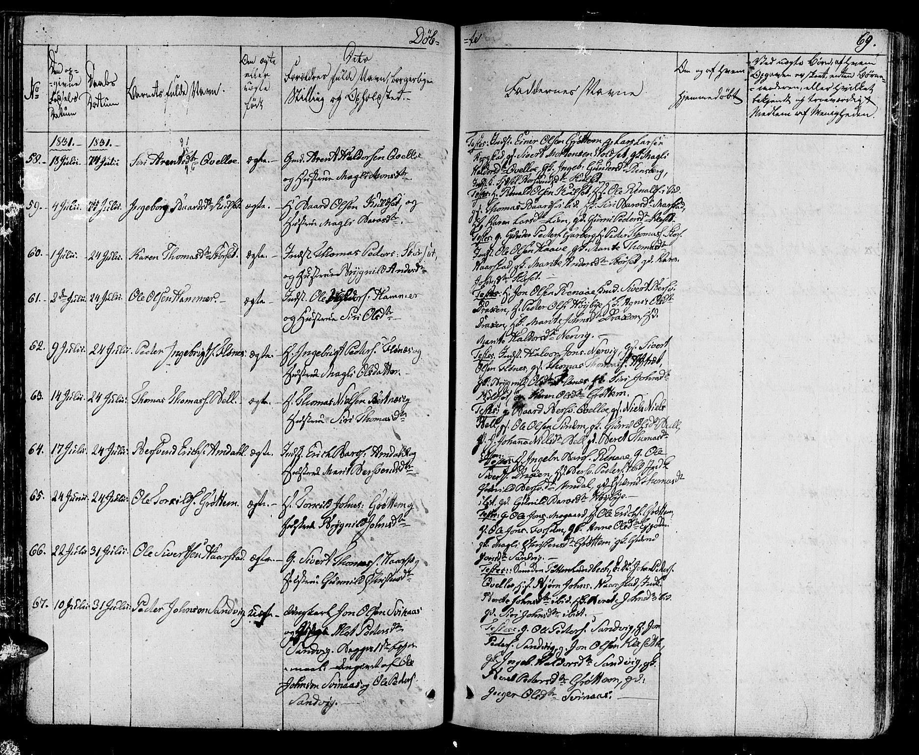 Ministerialprotokoller, klokkerbøker og fødselsregistre - Sør-Trøndelag, SAT/A-1456/695/L1143: Parish register (official) no. 695A05 /1, 1824-1842, p. 69