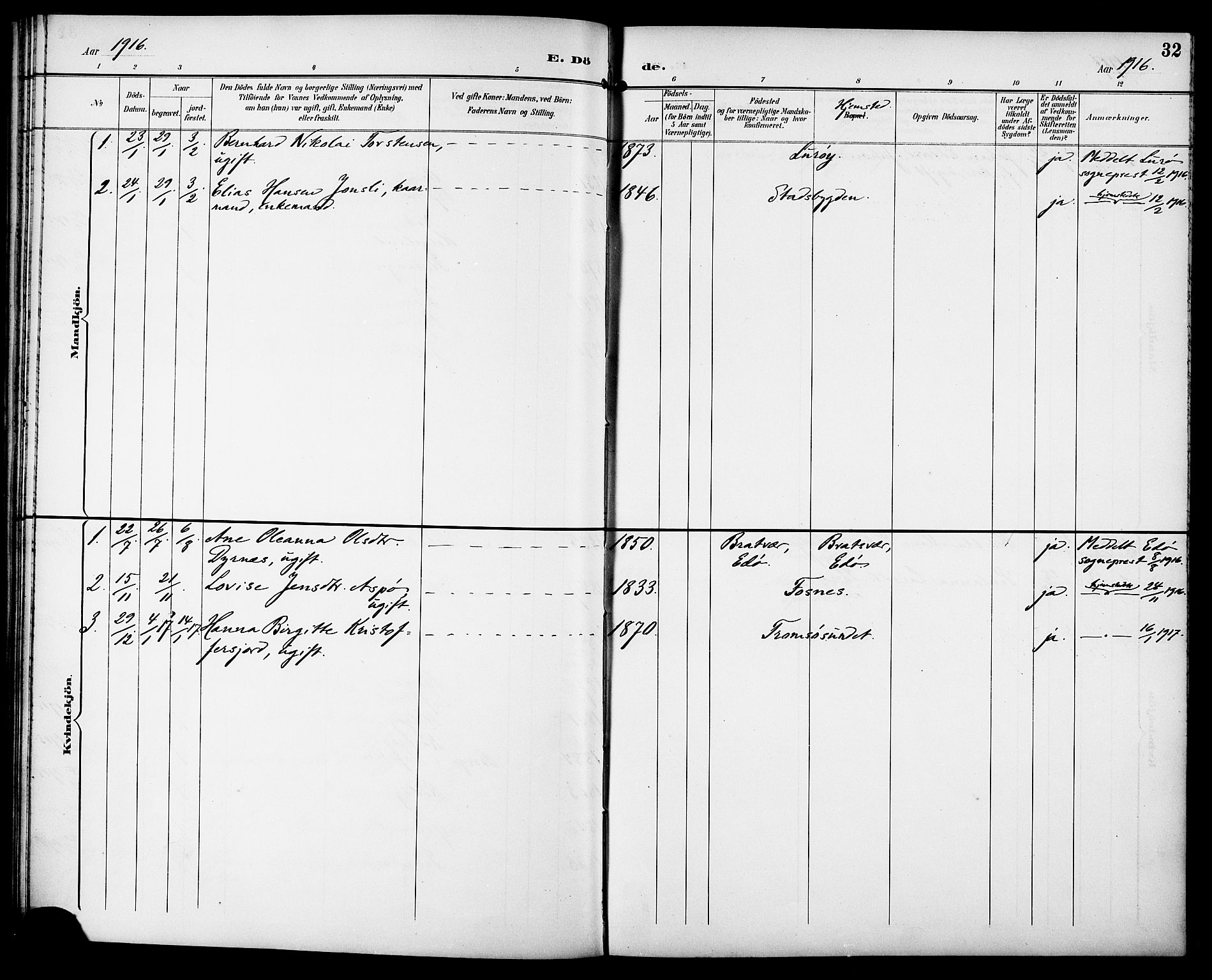 Ministerialprotokoller, klokkerbøker og fødselsregistre - Sør-Trøndelag, SAT/A-1456/629/L0486: Parish register (official) no. 629A02, 1894-1919, p. 32