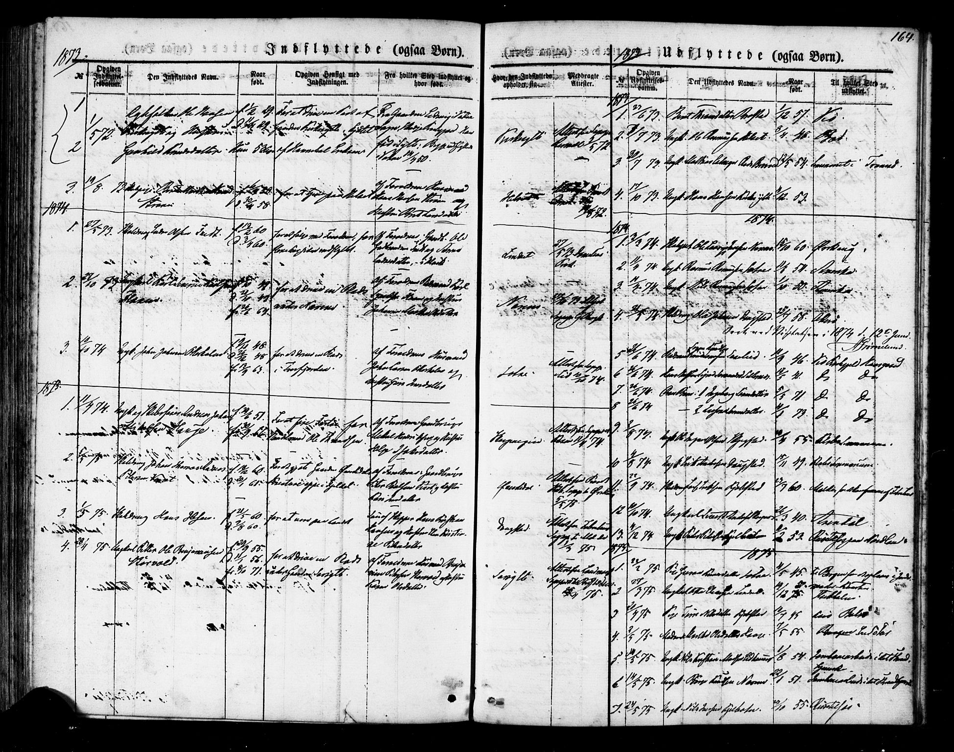 Ministerialprotokoller, klokkerbøker og fødselsregistre - Møre og Romsdal, AV/SAT-A-1454/541/L0545: Parish register (official) no. 541A02, 1872-1886, p. 164