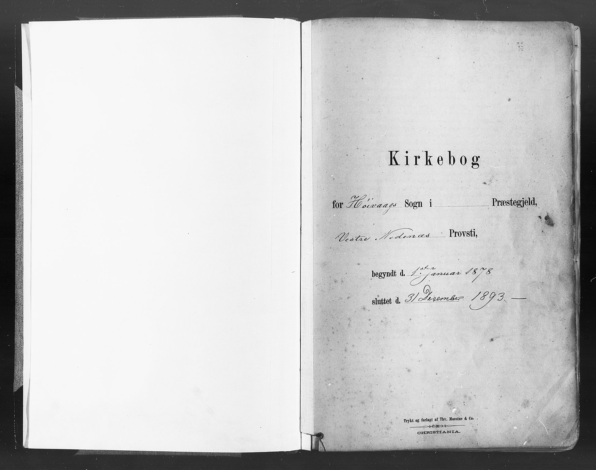 Høvåg sokneprestkontor, SAK/1111-0025/F/Fa/L0005: Parish register (official) no. A 5, 1878-1893