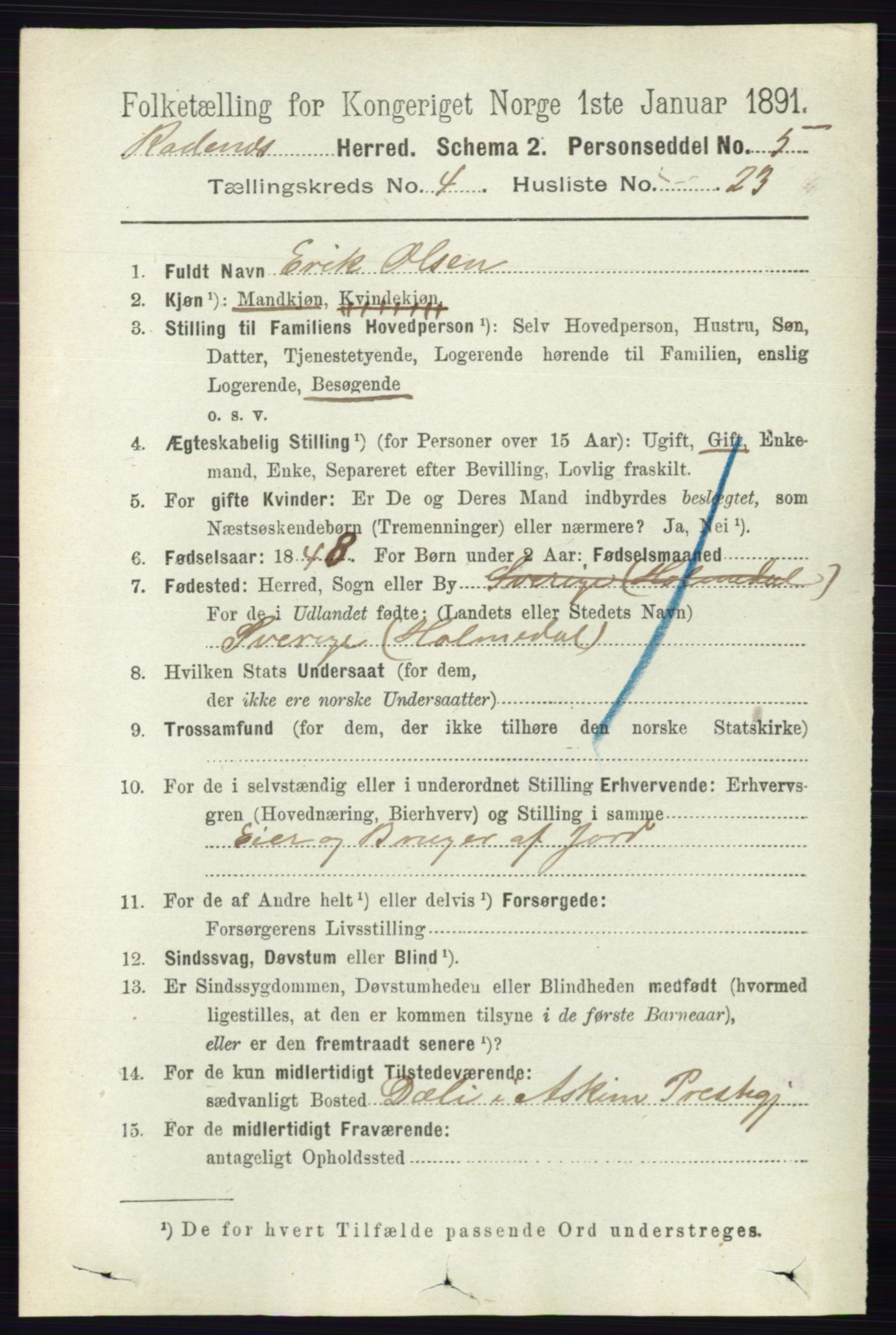 RA, 1891 census for 0120 Rødenes, 1891, p. 1763