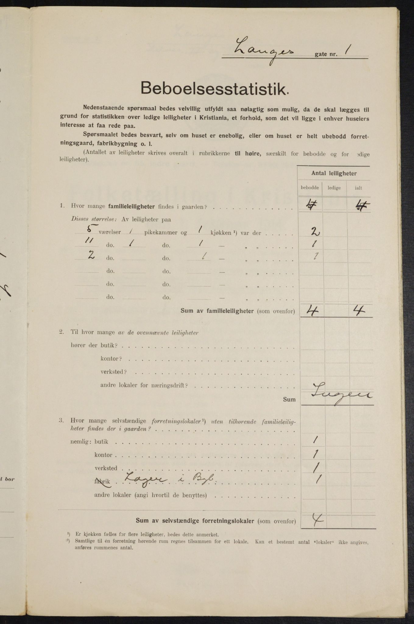 OBA, Municipal Census 1914 for Kristiania, 1914, p. 56238