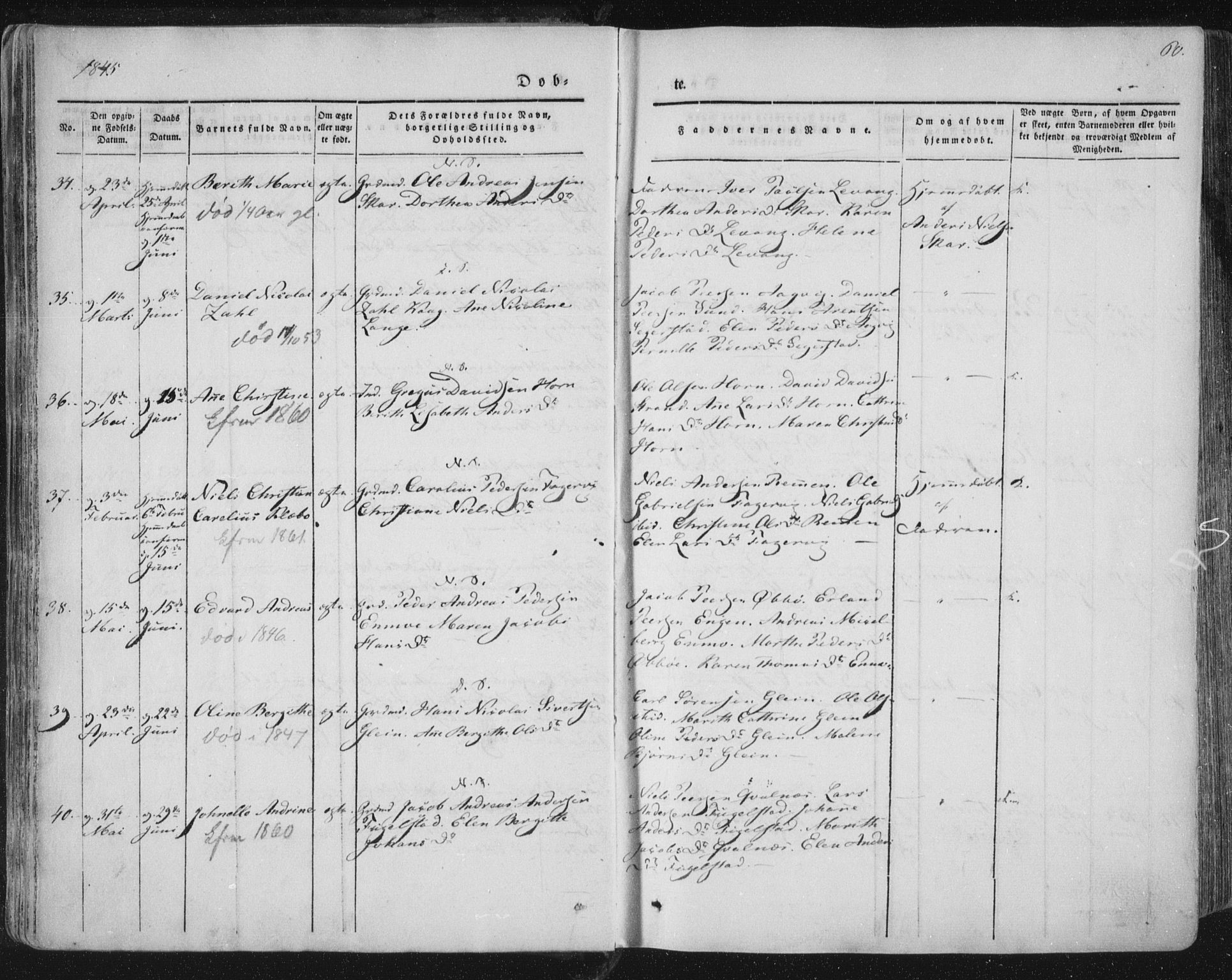 Ministerialprotokoller, klokkerbøker og fødselsregistre - Nordland, AV/SAT-A-1459/838/L0549: Parish register (official) no. 838A07, 1840-1854, p. 60