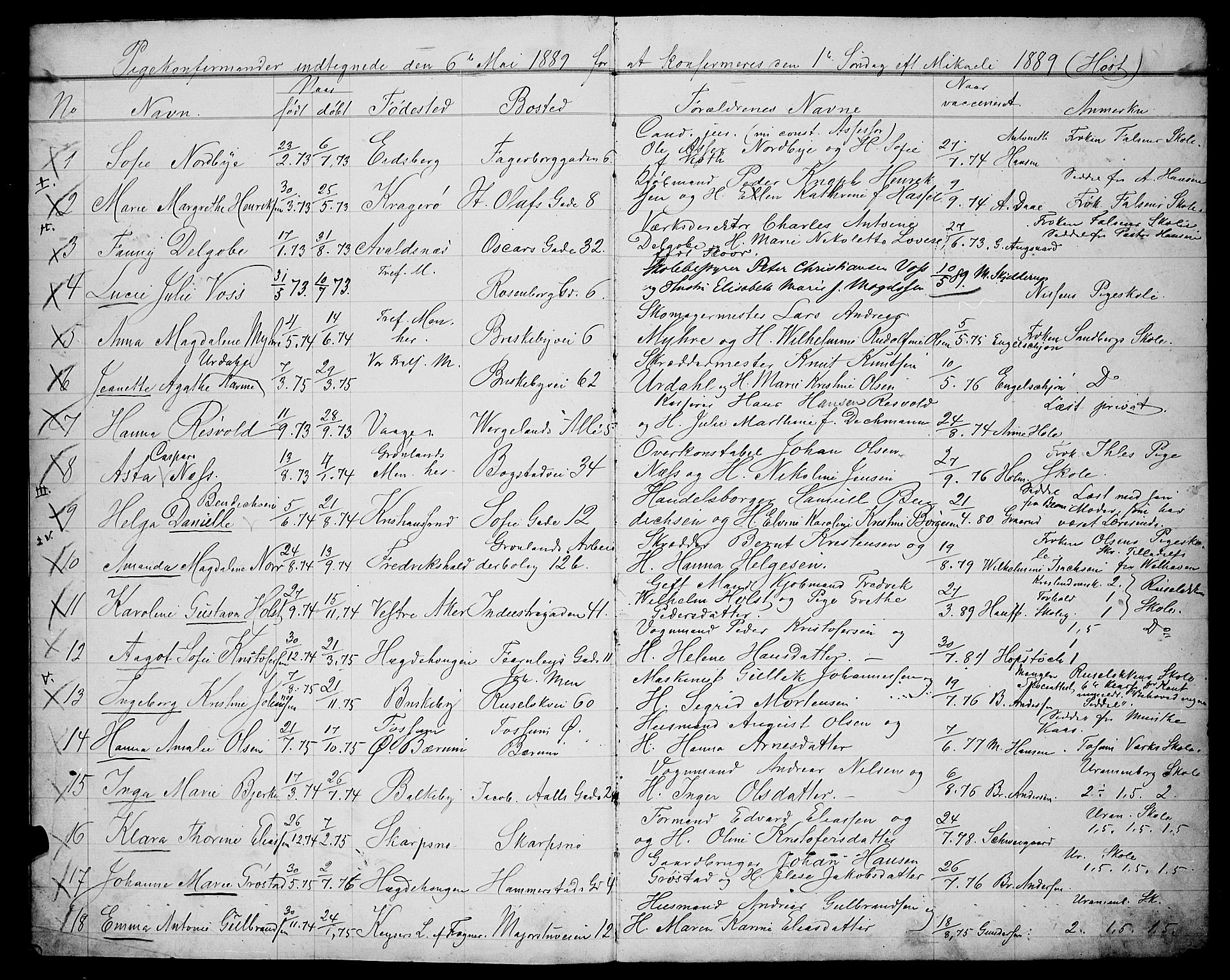 Uranienborg prestekontor Kirkebøker, AV/SAO-A-10877/G/Ga/L0002: Parish register draft no. 2, 1889-1894