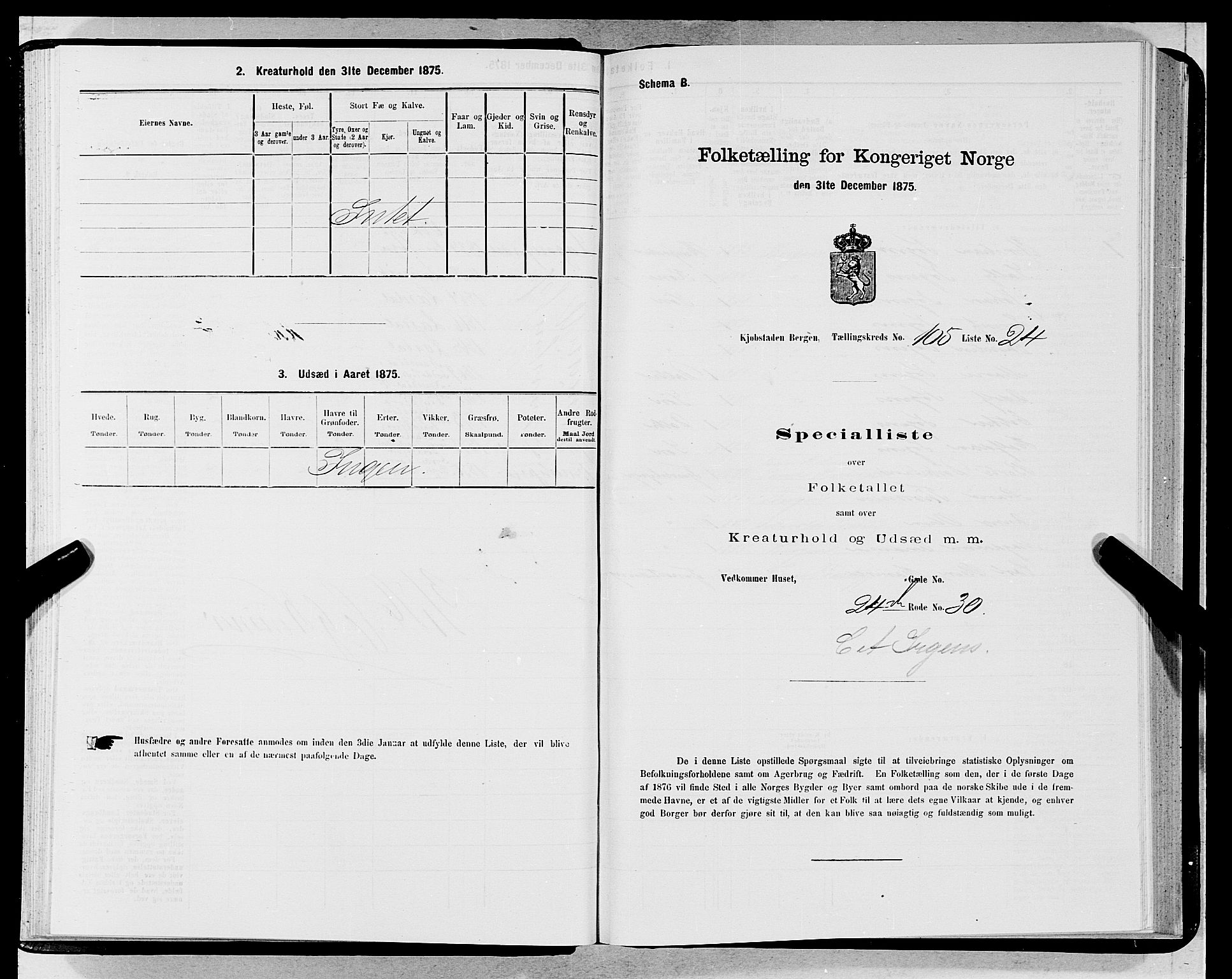 SAB, 1875 census for 1301 Bergen, 1875, p. 5749