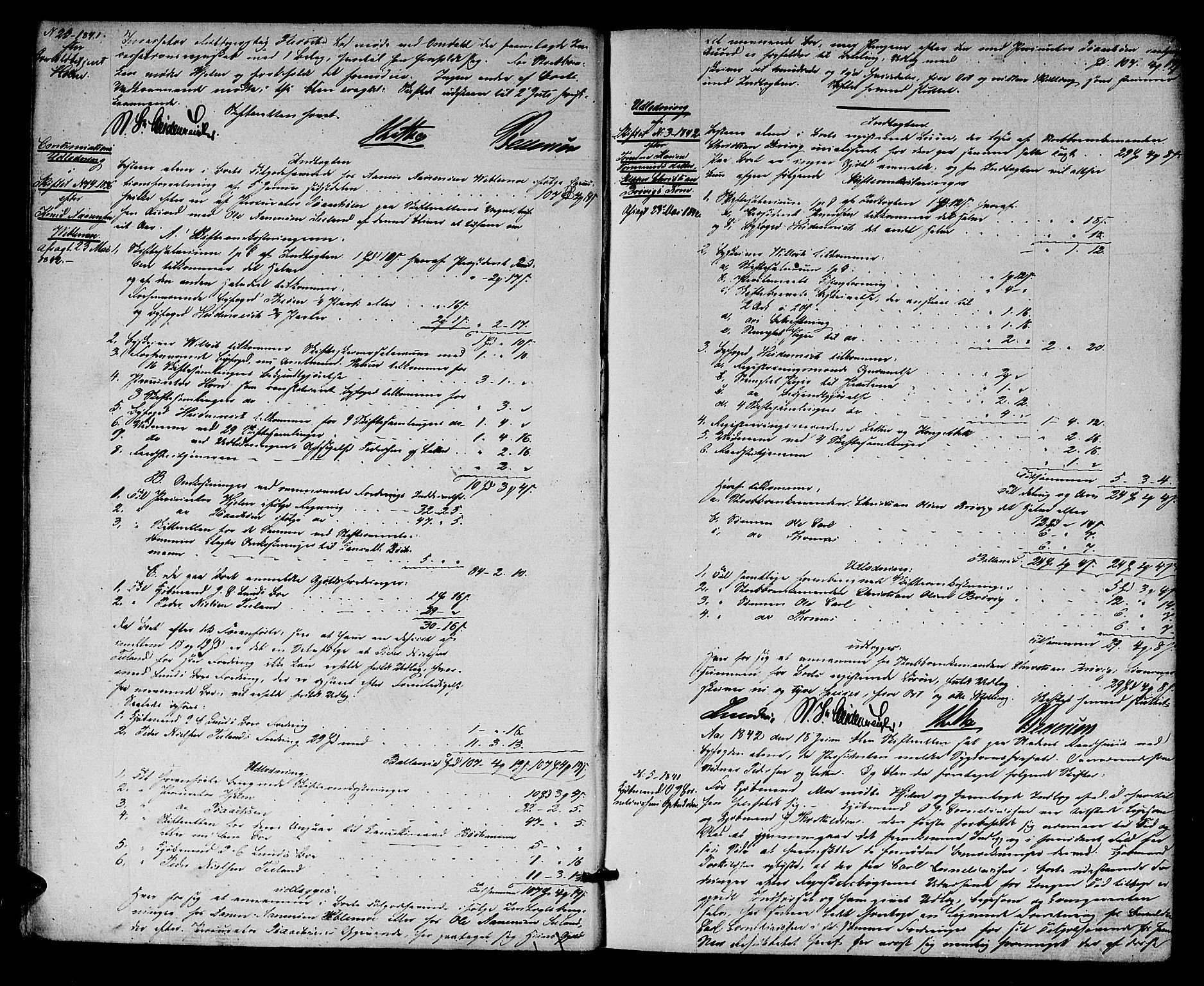 Kristiansand byrett, AV/SAK-1223-0001/H/Hc/L0023: Skifteprotokoll nr. 19, 1842-1845, p. 9b-10a