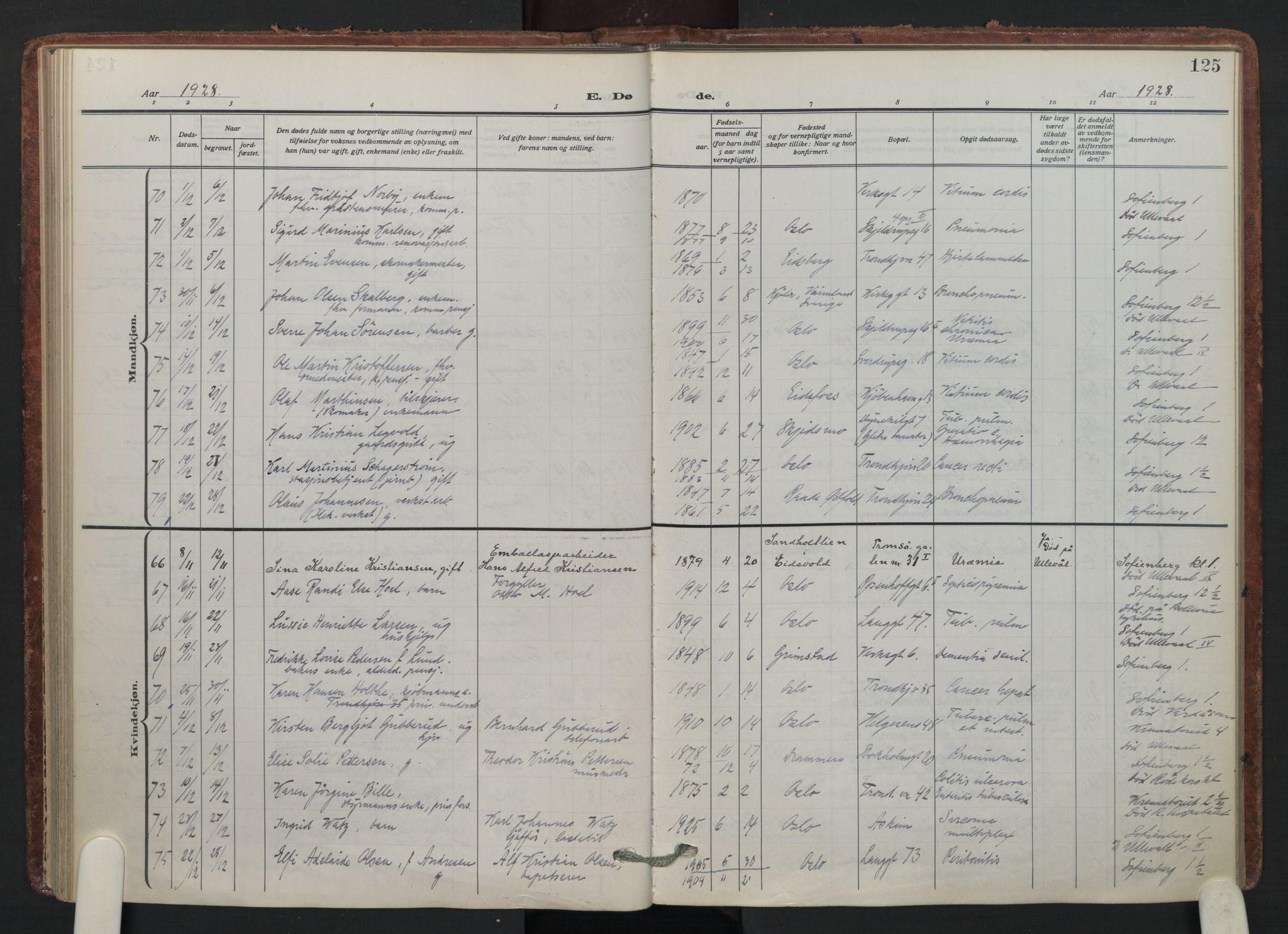 Petrus prestekontor Kirkebøker, SAO/A-10872/F/Fa/L0014: Parish register (official) no. 14, 1916-1937, p. 125