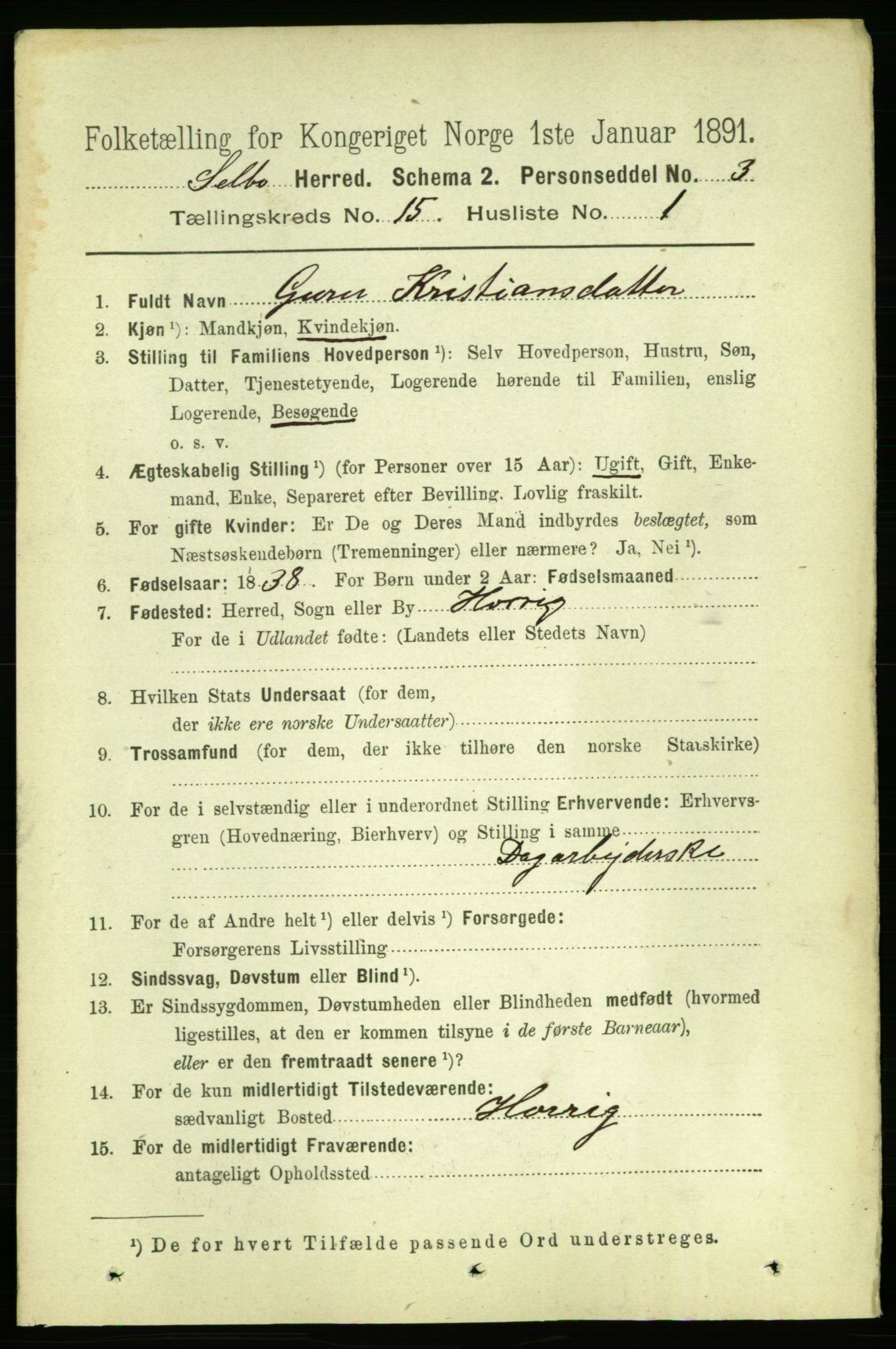 RA, 1891 census for 1664 Selbu, 1891, p. 5521