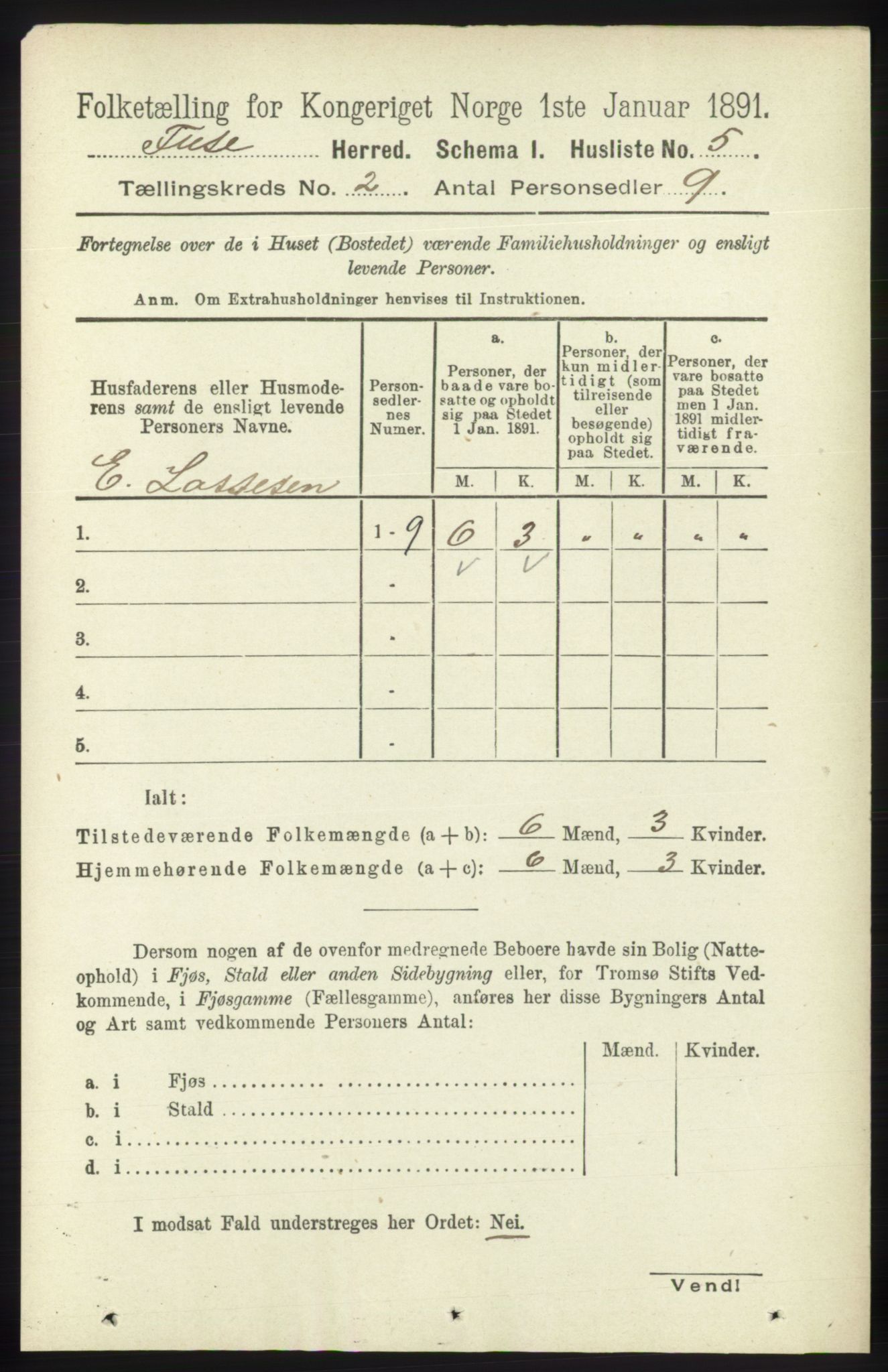 RA, 1891 census for 1241 Fusa, 1891, p. 269