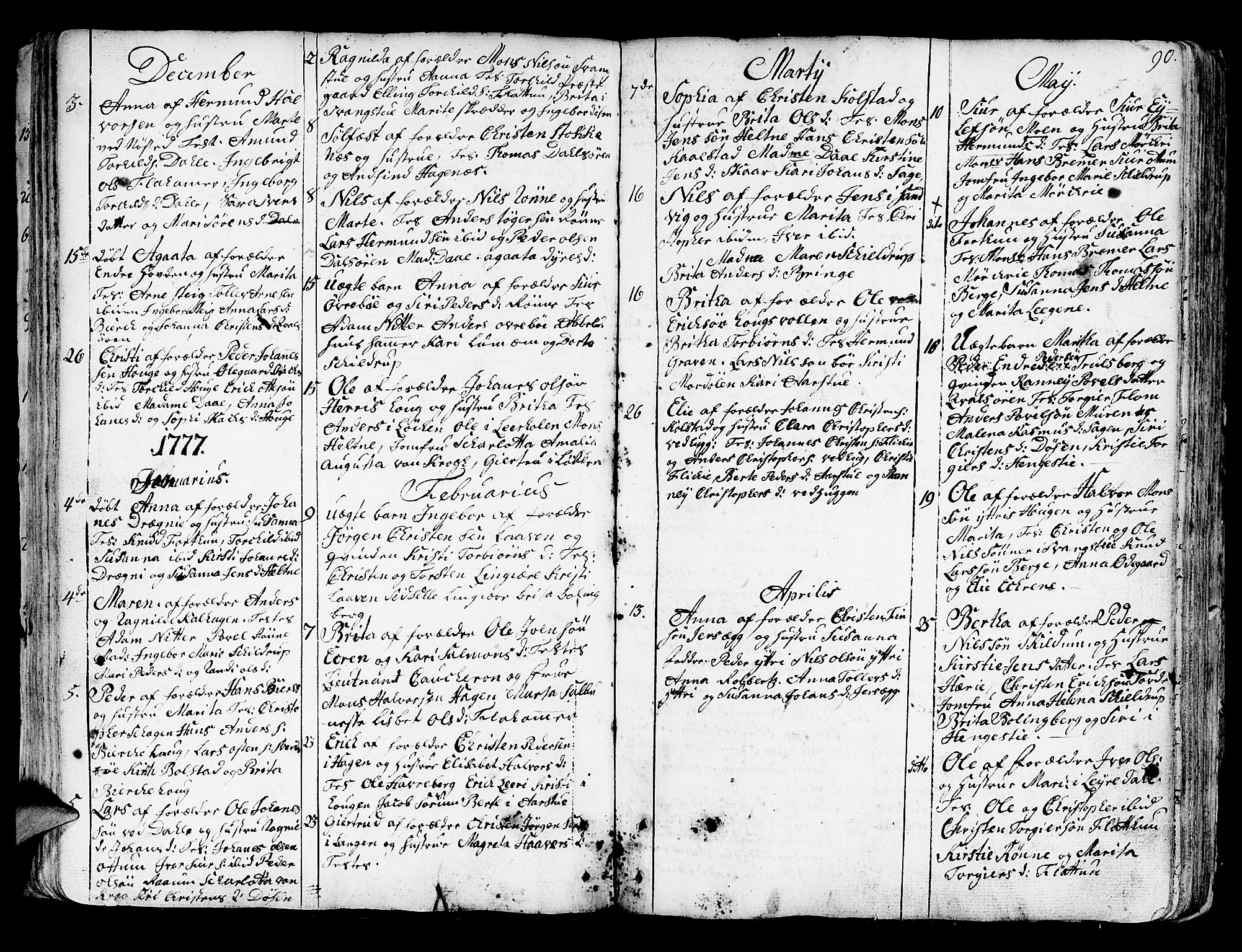 Luster sokneprestembete, AV/SAB-A-81101/H/Haa/Haaa/L0001: Parish register (official) no. A 1, 1731-1803, p. 90