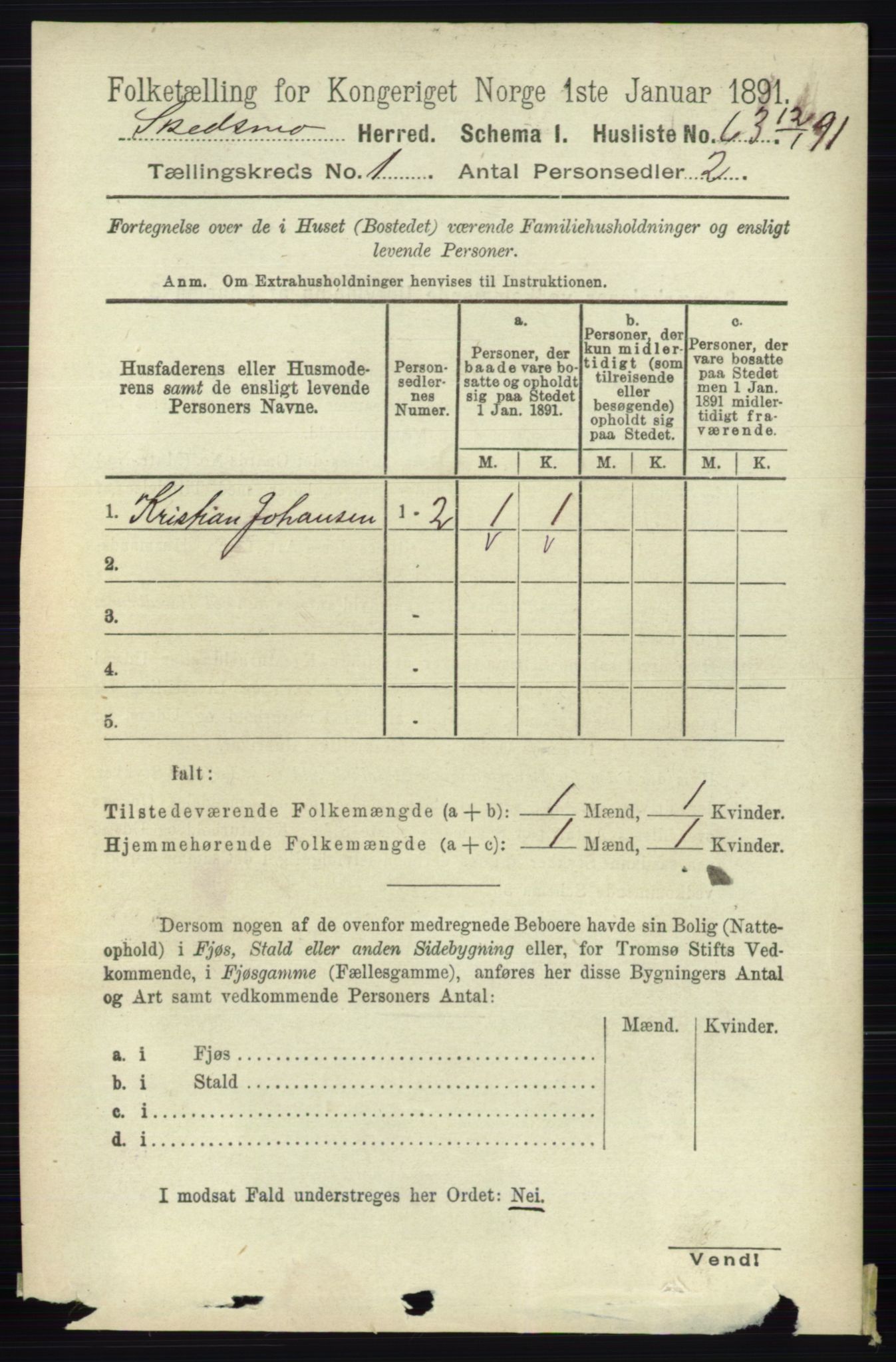 RA, 1891 census for 0231 Skedsmo, 1891, p. 92