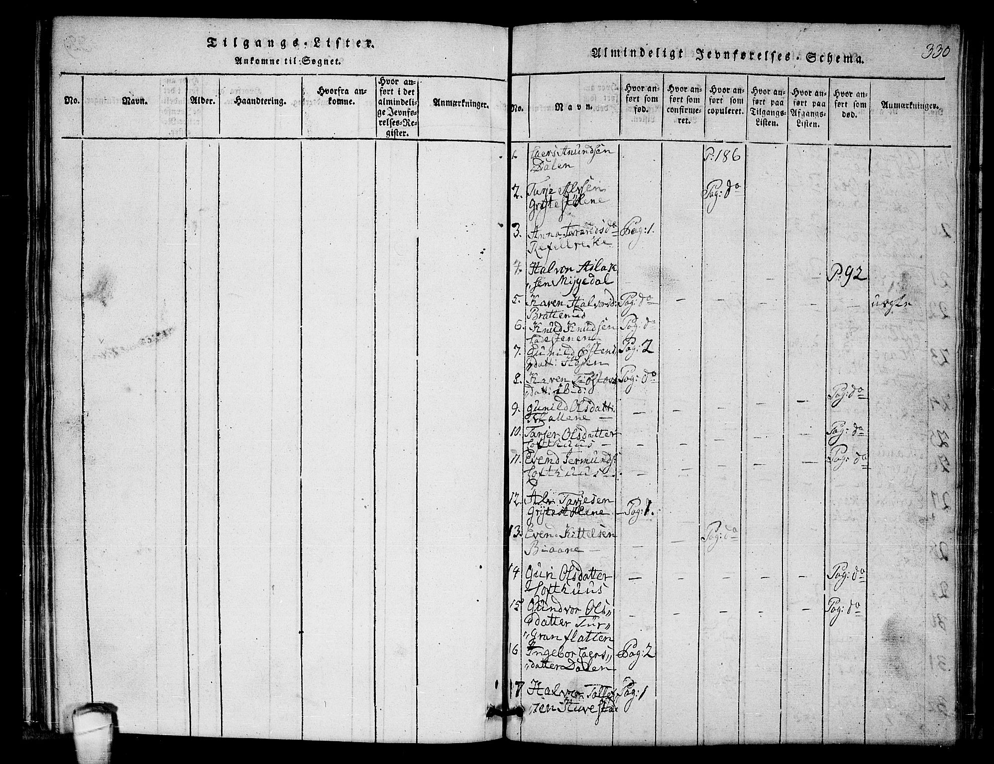 Lårdal kirkebøker, SAKO/A-284/G/Gb/L0001: Parish register (copy) no. II 1, 1815-1865, p. 330
