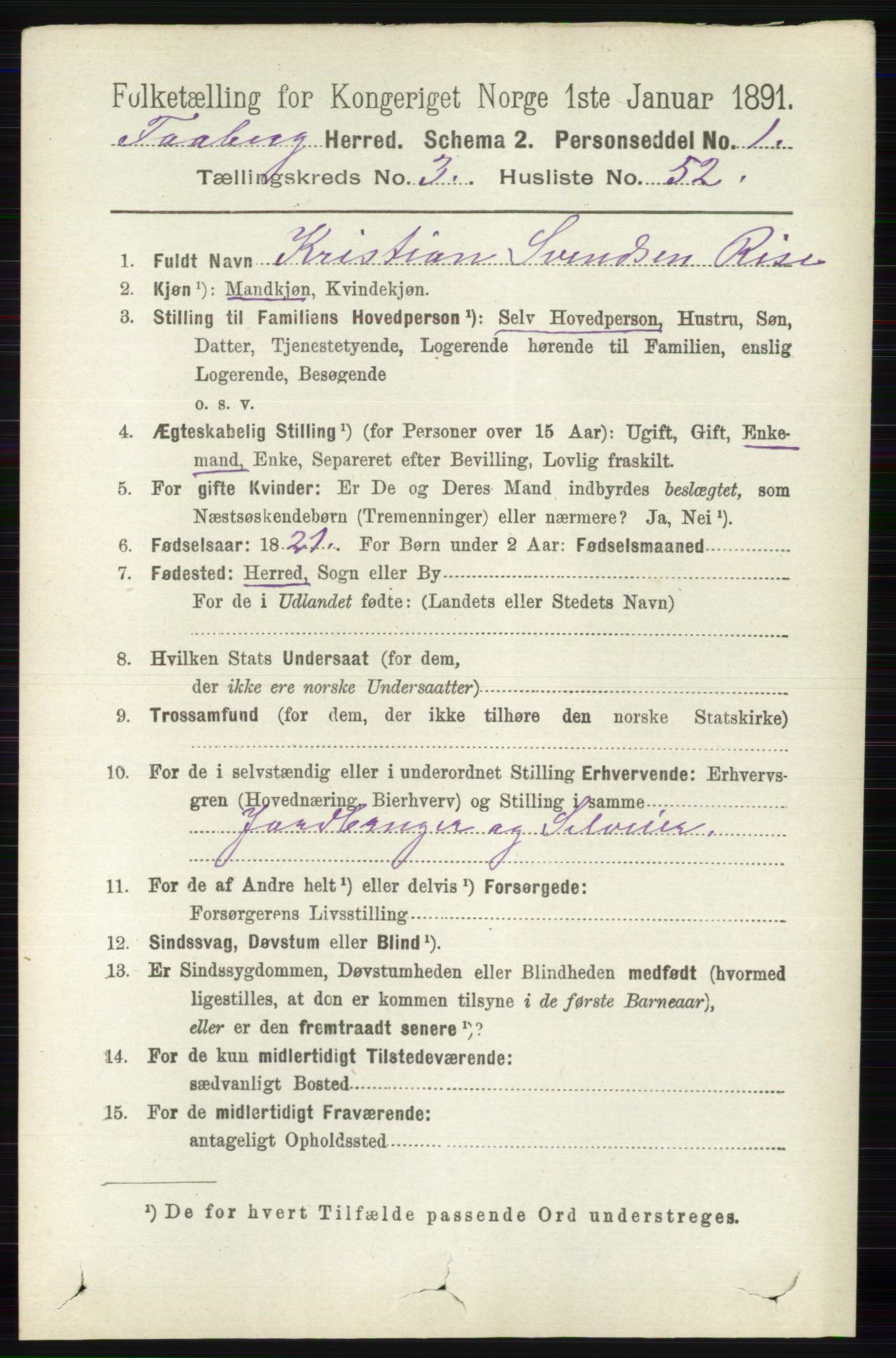 RA, 1891 census for 0524 Fåberg, 1891, p. 1152