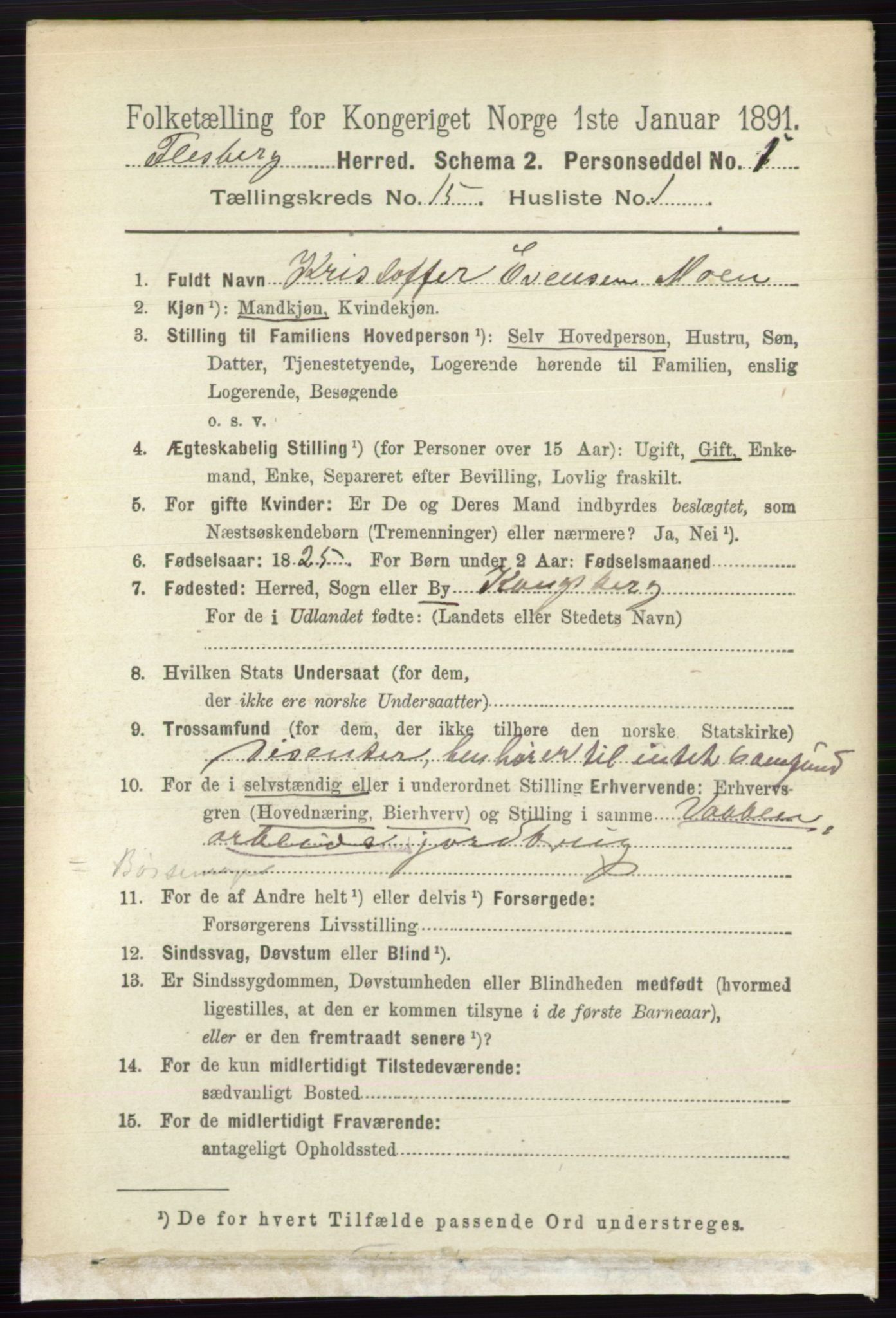 RA, 1891 census for 0631 Flesberg, 1891, p. 2693