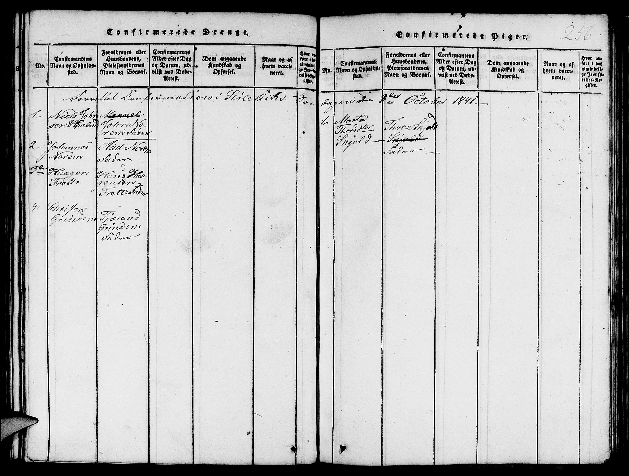 Etne sokneprestembete, SAB/A-75001/H/Hab: Parish register (copy) no. C 1, 1816-1841, p. 256