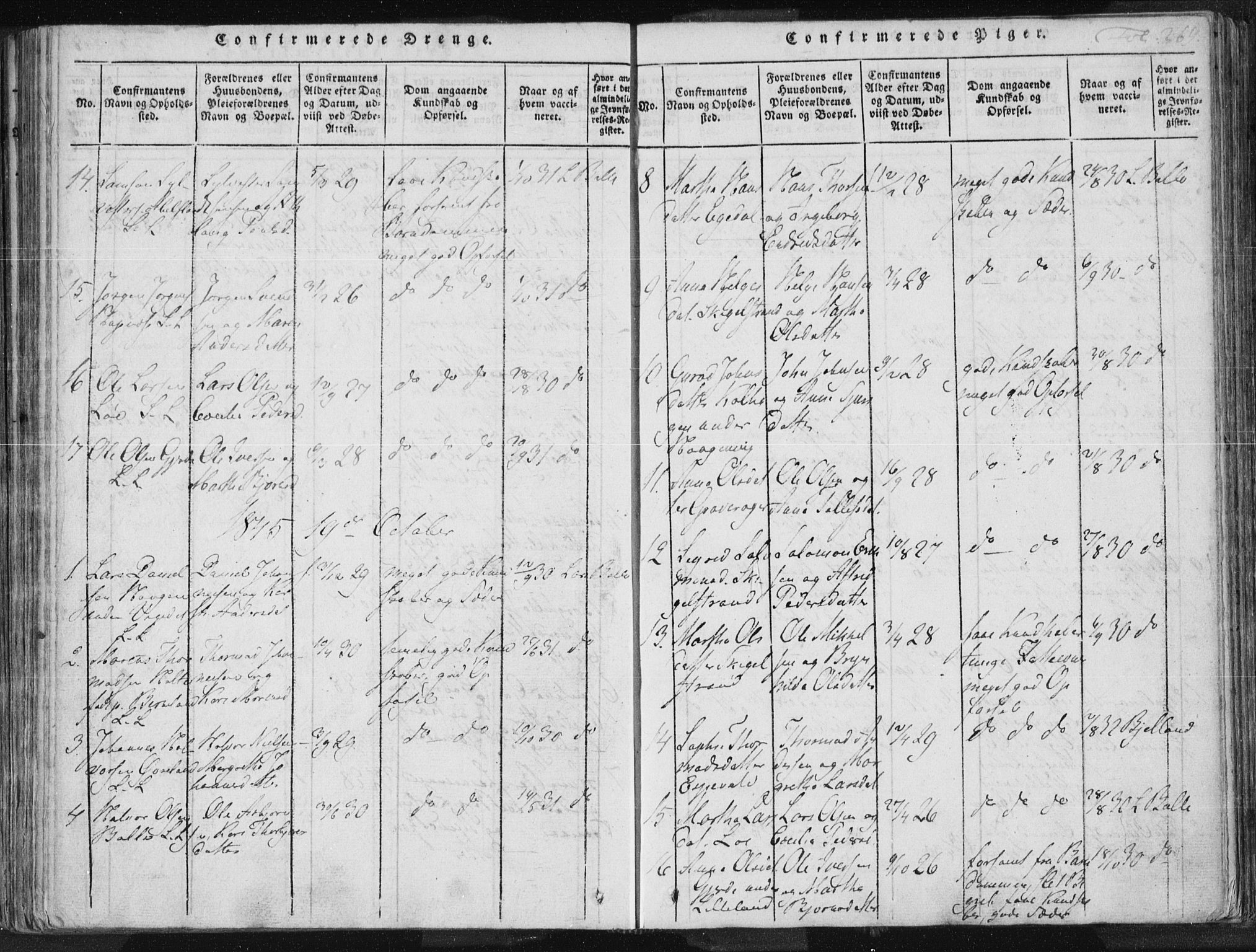 Vikedal sokneprestkontor, AV/SAST-A-101840/01/IV: Parish register (official) no. A 3, 1817-1850, p. 269