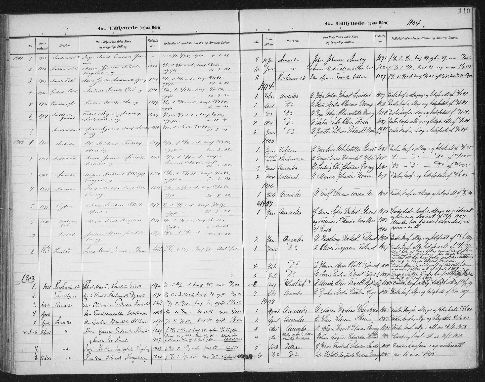 Ministerialprotokoller, klokkerbøker og fødselsregistre - Møre og Romsdal, AV/SAT-A-1454/570/L0833: Parish register (official) no. 570A07, 1901-1914, p. 110