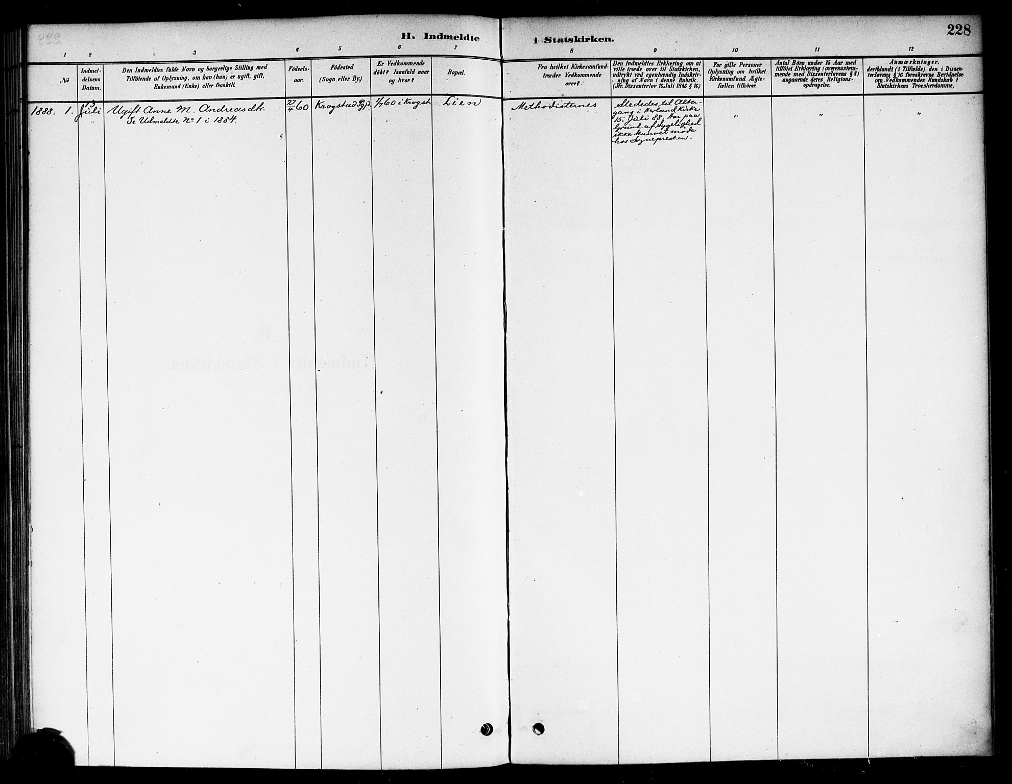 Eidsberg prestekontor Kirkebøker, SAO/A-10905/F/Fb/L0001: Parish register (official) no. II 1, 1879-1900, p. 228