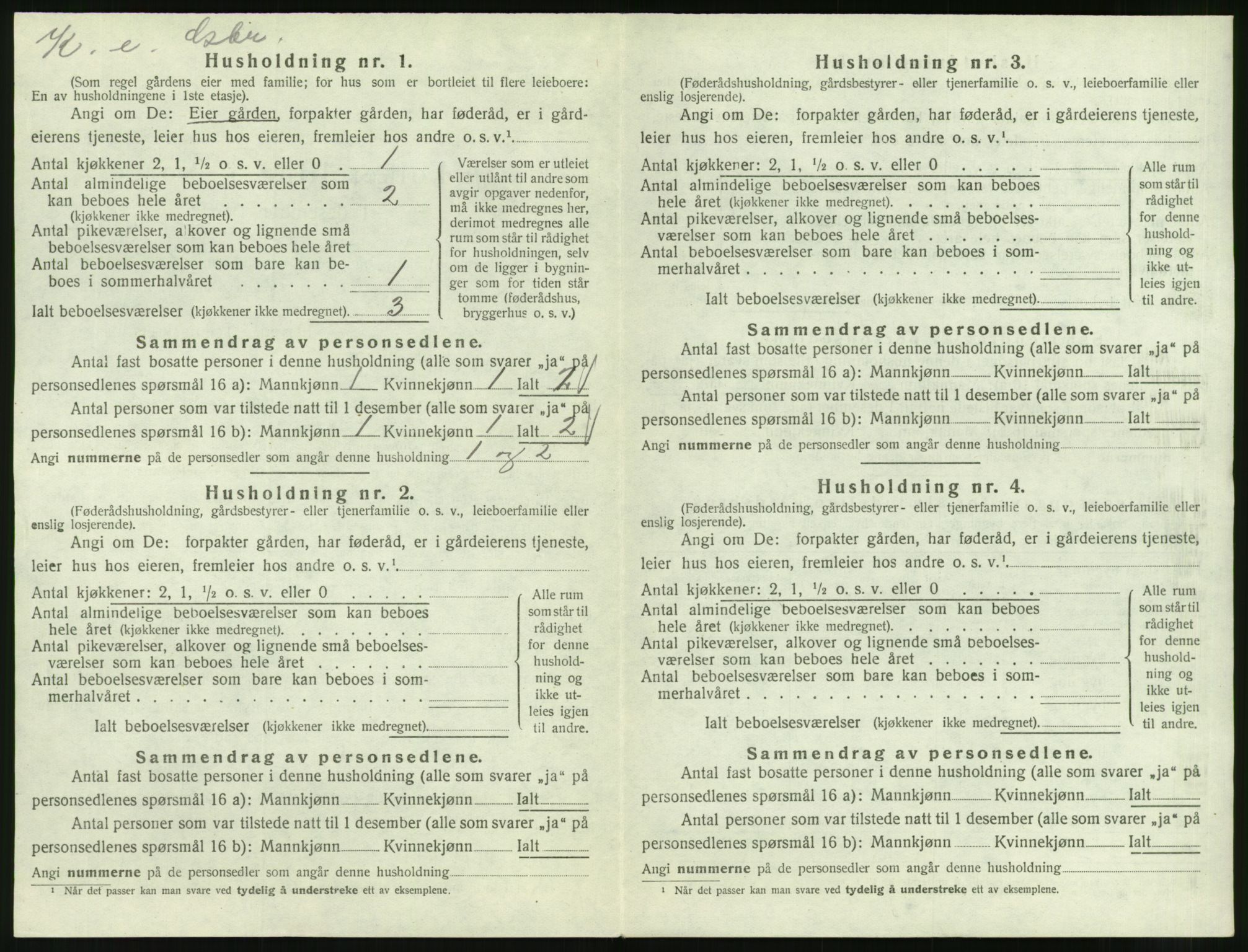 SAT, 1920 census for Veøy, 1920, p. 130