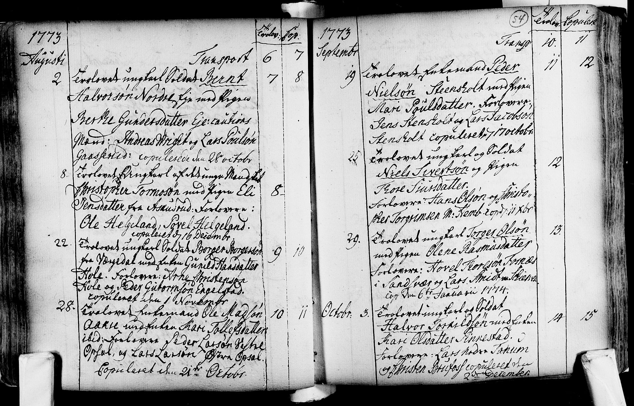 Lardal kirkebøker, SAKO/A-350/F/Fa/L0004: Parish register (official) no. i 4, 1733-1815, p. 54