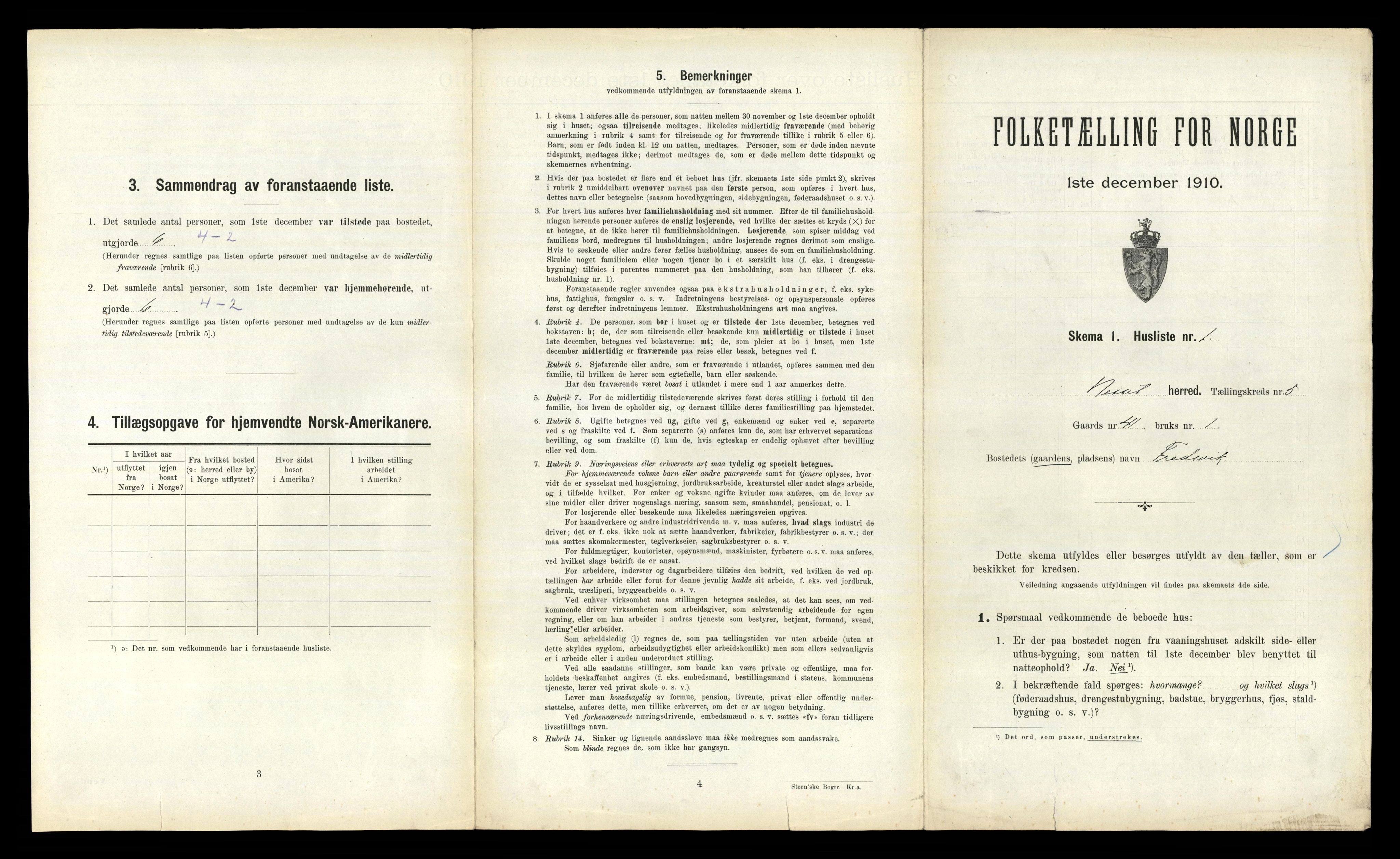 RA, 1910 census for Nesset, 1910, p. 493