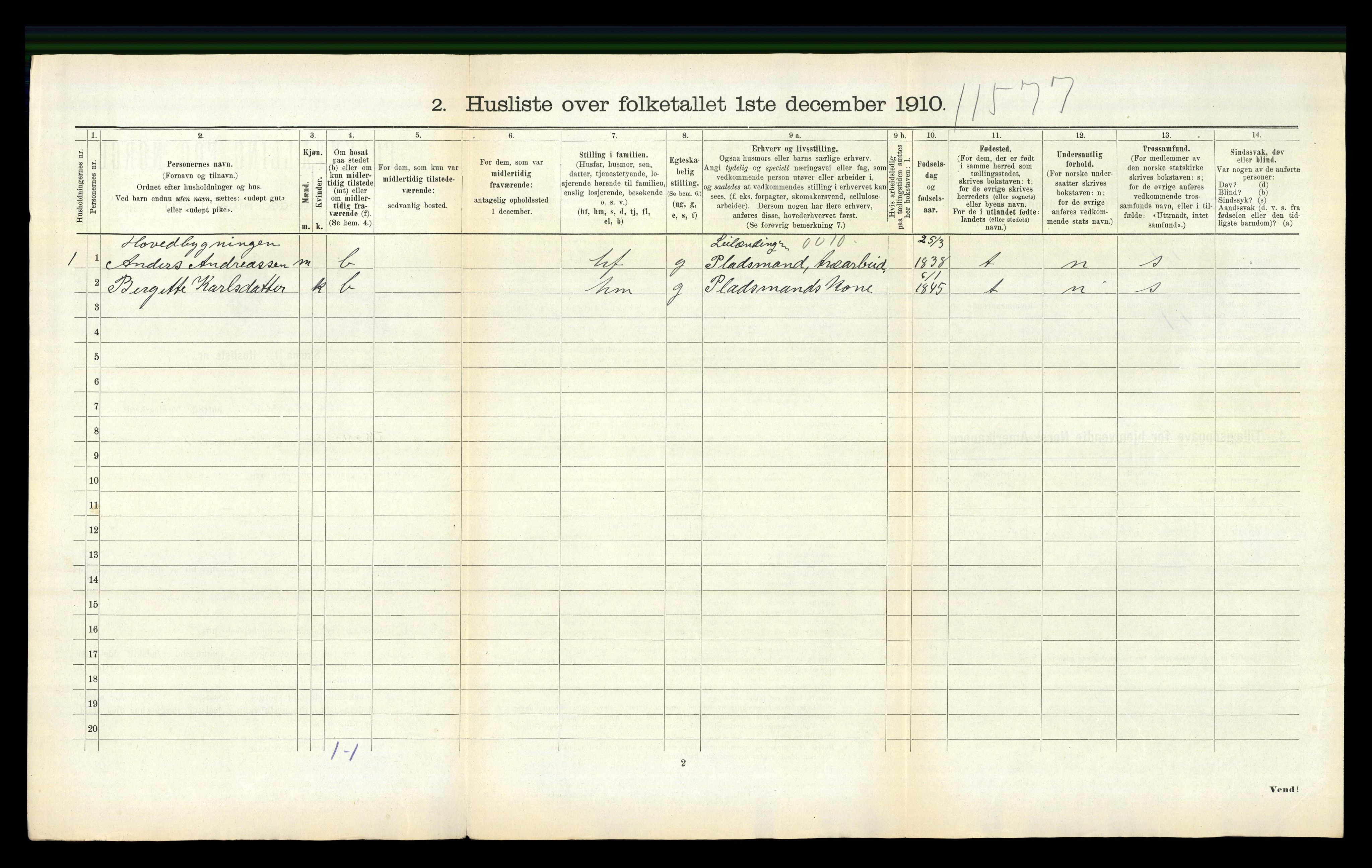 RA, 1910 census for Askvoll, 1910, p. 498