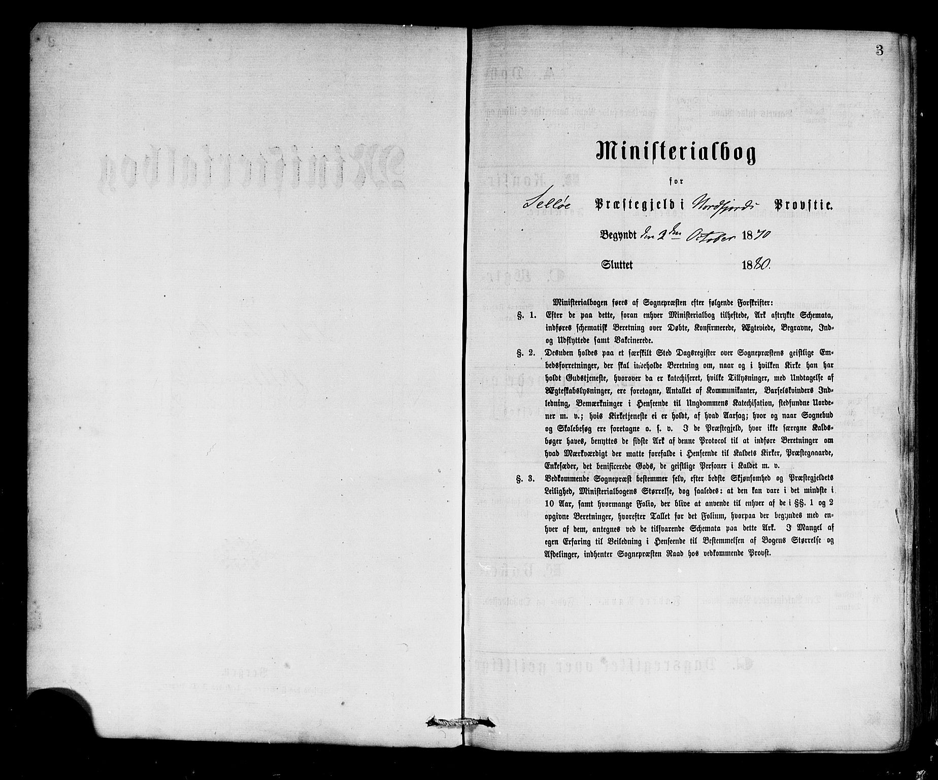 Selje sokneprestembete, SAB/A-99938/H/Ha/Haa/Haaa: Parish register (official) no. A 12, 1870-1880, p. 3