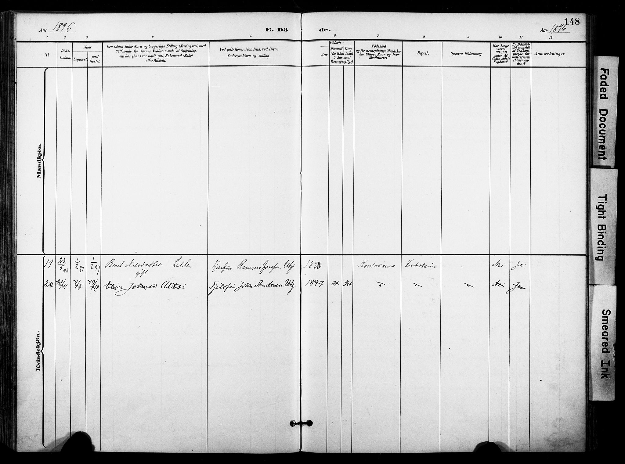 Kautokeino sokneprestembete, AV/SATØ-S-1340/H/Ha/L0005.kirke: Parish register (official) no. 5, 1896-1916, p. 148