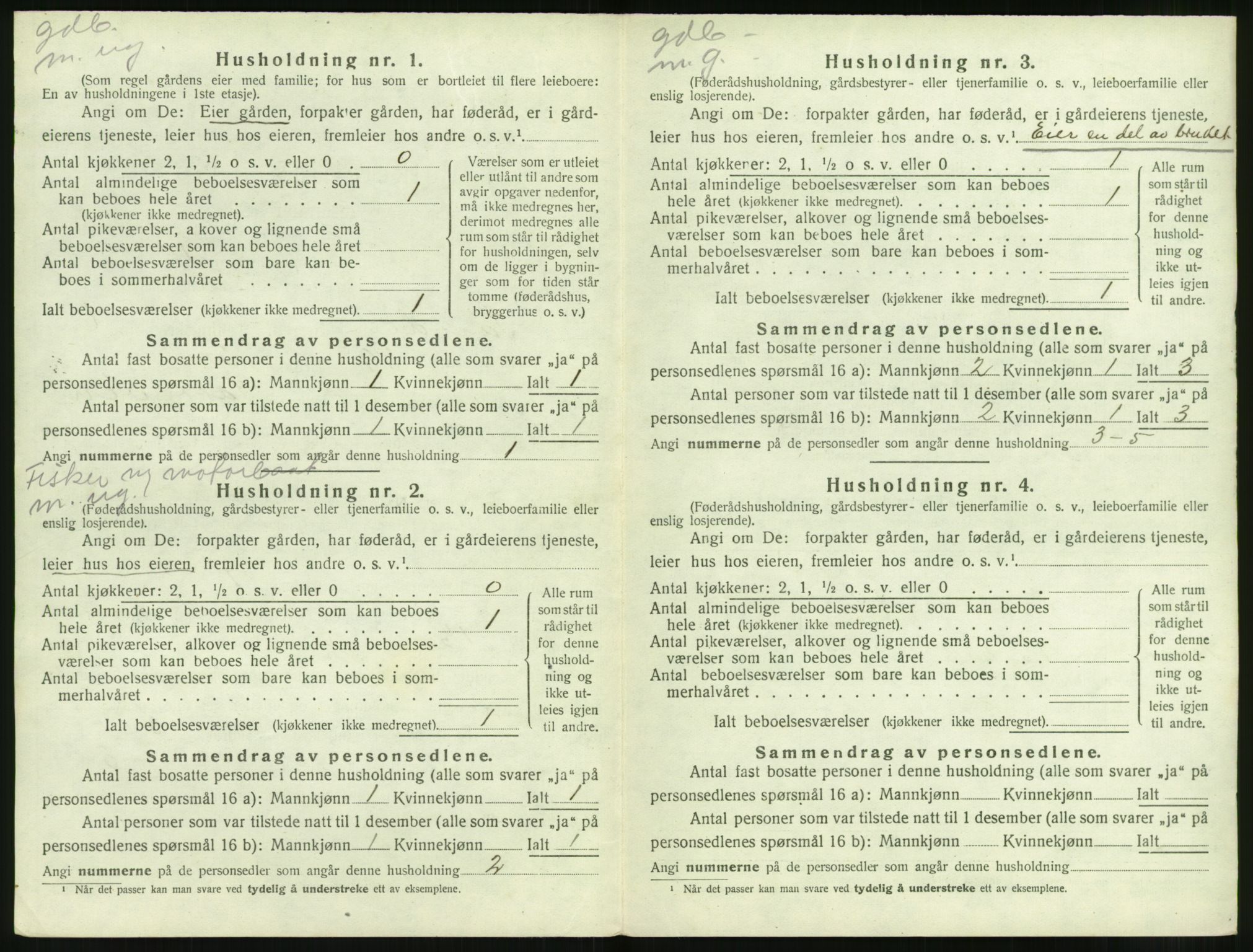 SAT, 1920 census for Sande (MR), 1920, p. 457