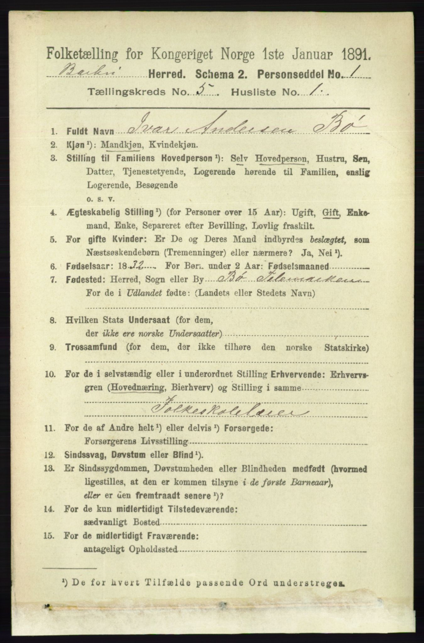 RA, 1891 census for 0990 Barbu, 1891, p. 3545
