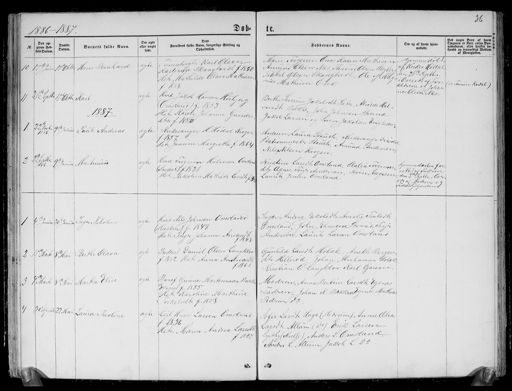 Brunlanes kirkebøker, AV/SAKO-A-342/G/Gc/L0001: Parish register (copy) no. III 1, 1866-1890, p. 36