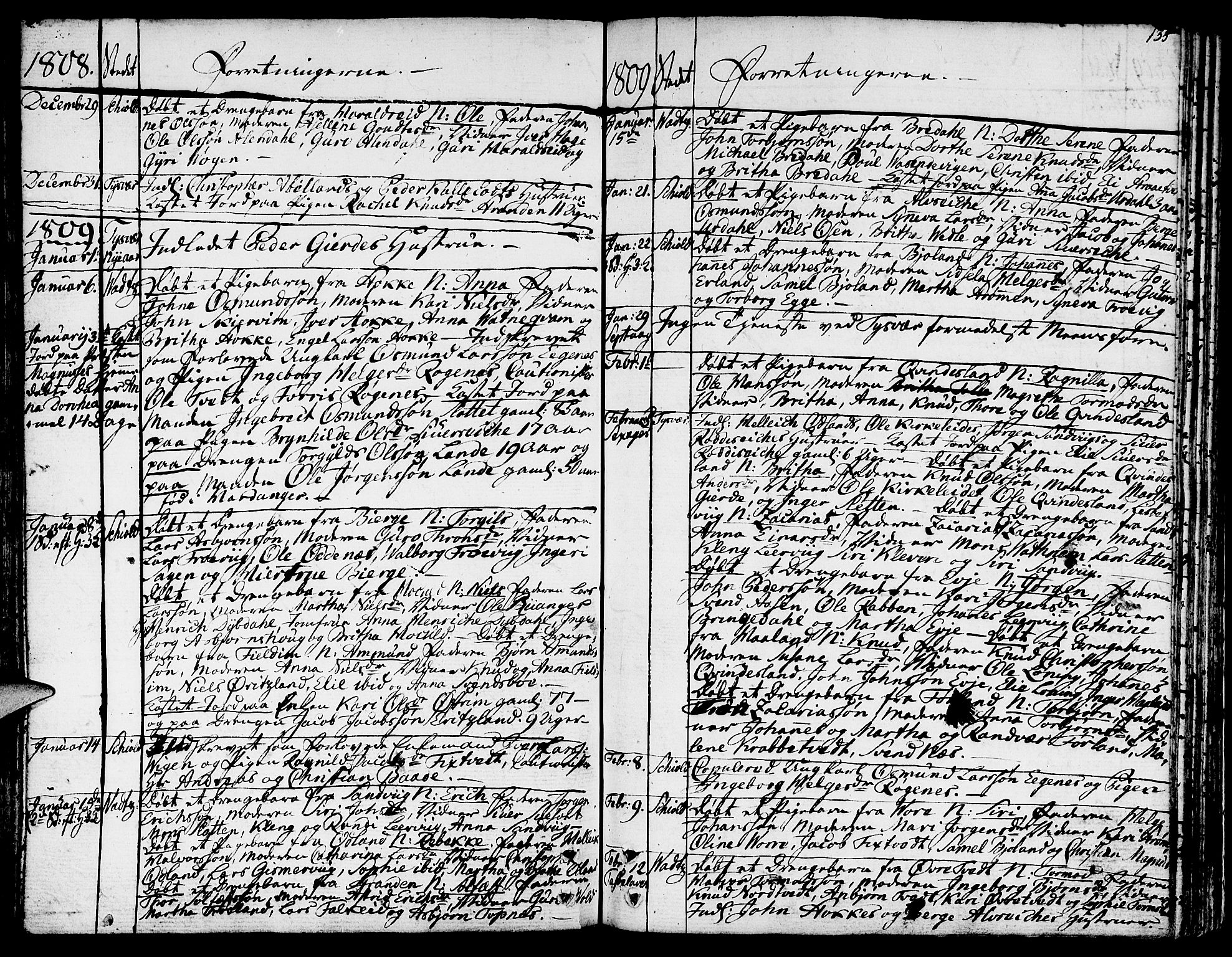Skjold sokneprestkontor, SAST/A-101847/H/Ha/Haa/L0002: Parish register (official) no. A 2, 1786-1815, p. 135
