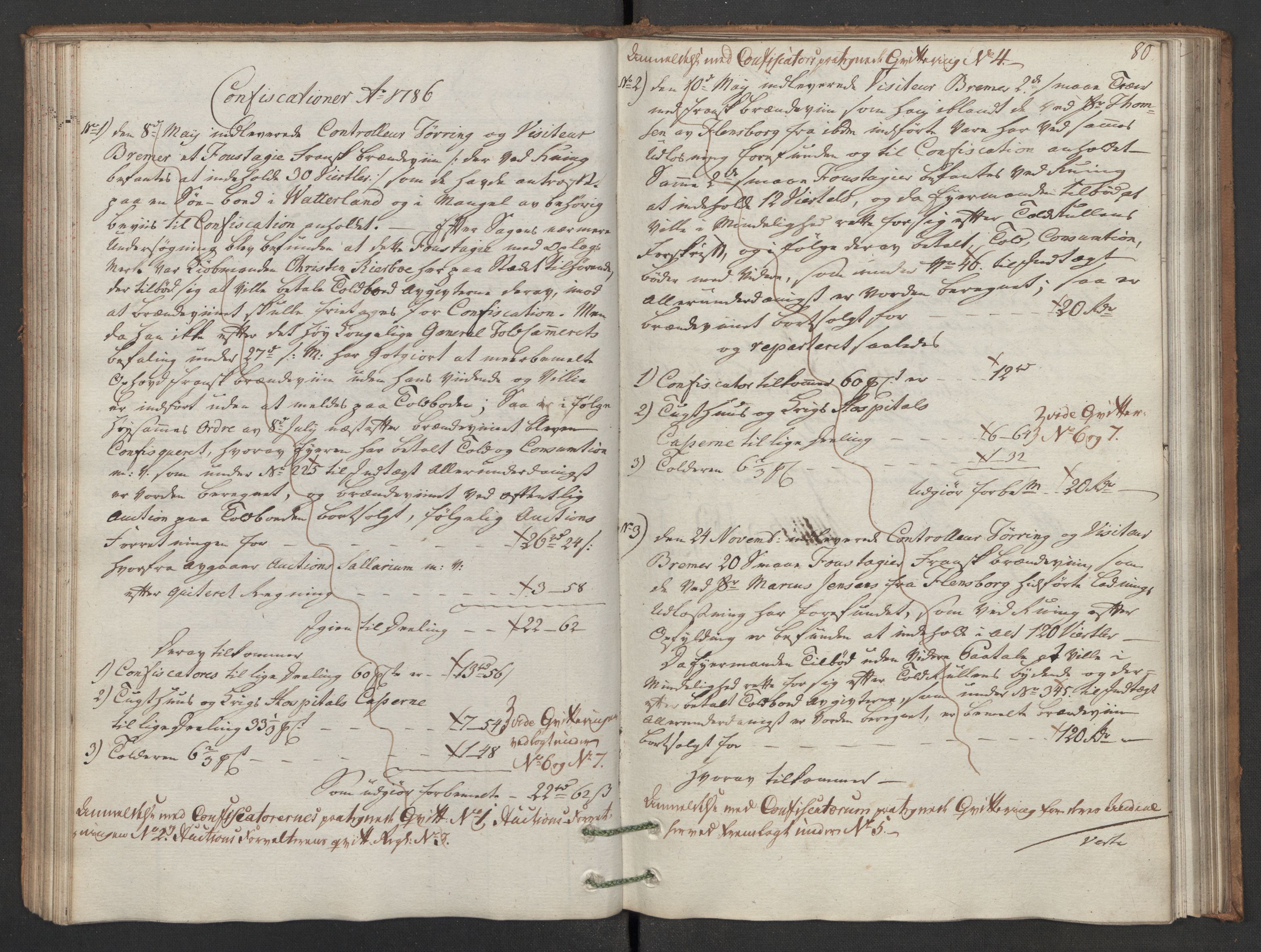 Generaltollkammeret, tollregnskaper, AV/RA-EA-5490/R02/L0091/0001: Tollregnskaper Fredrikstad / Inngående hovedtollbok, 1786, p. 79b-80a